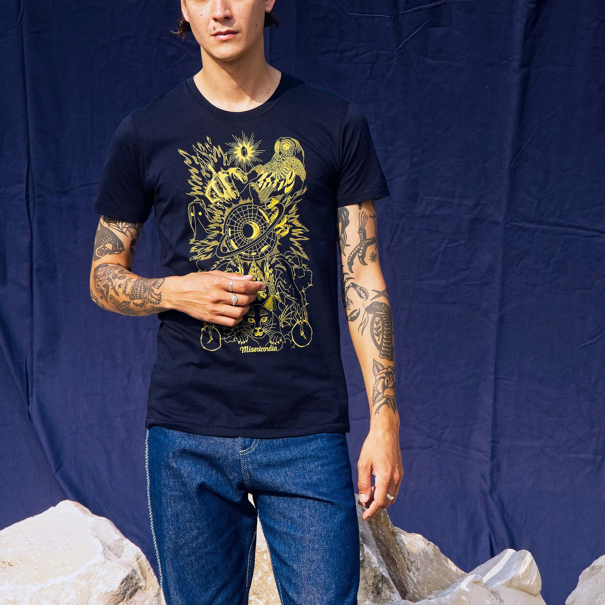 Lacoste HOMME - T-shirt imprimé - bleu marine hde/bleu marine Lacoste HOMME - T-shirt imprimé - bleu marine hde/bleu marine