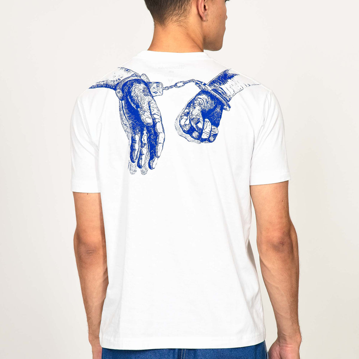 T-shirt Homme Bastille - Blanc - Manches Longues - Col Rond - 100% Coton - Taille L - Occasion