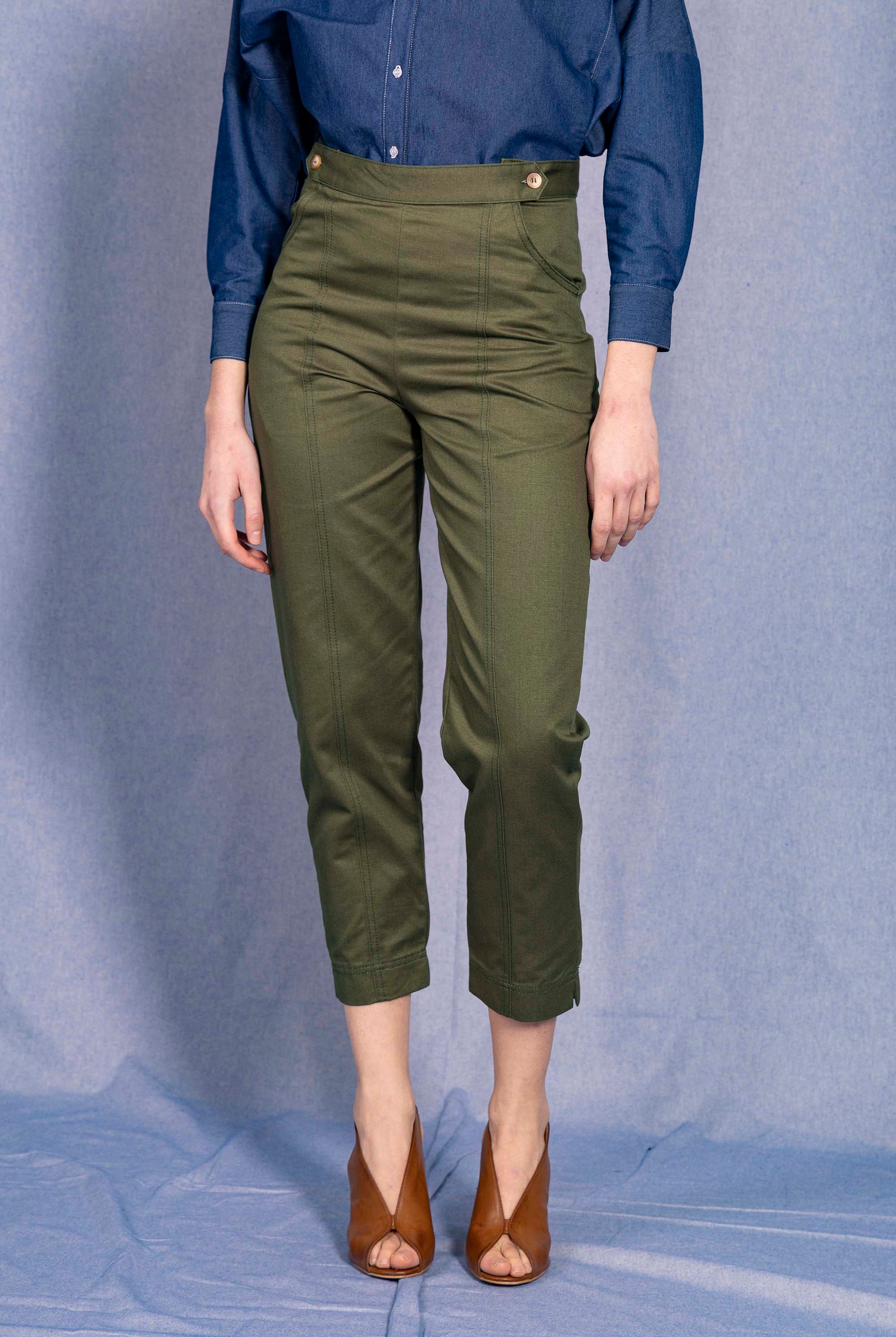 Pantalon Valera Vert Piment parfaite alternative aux jeans, les pantalons en coton Misericordia sont uniques et confortables