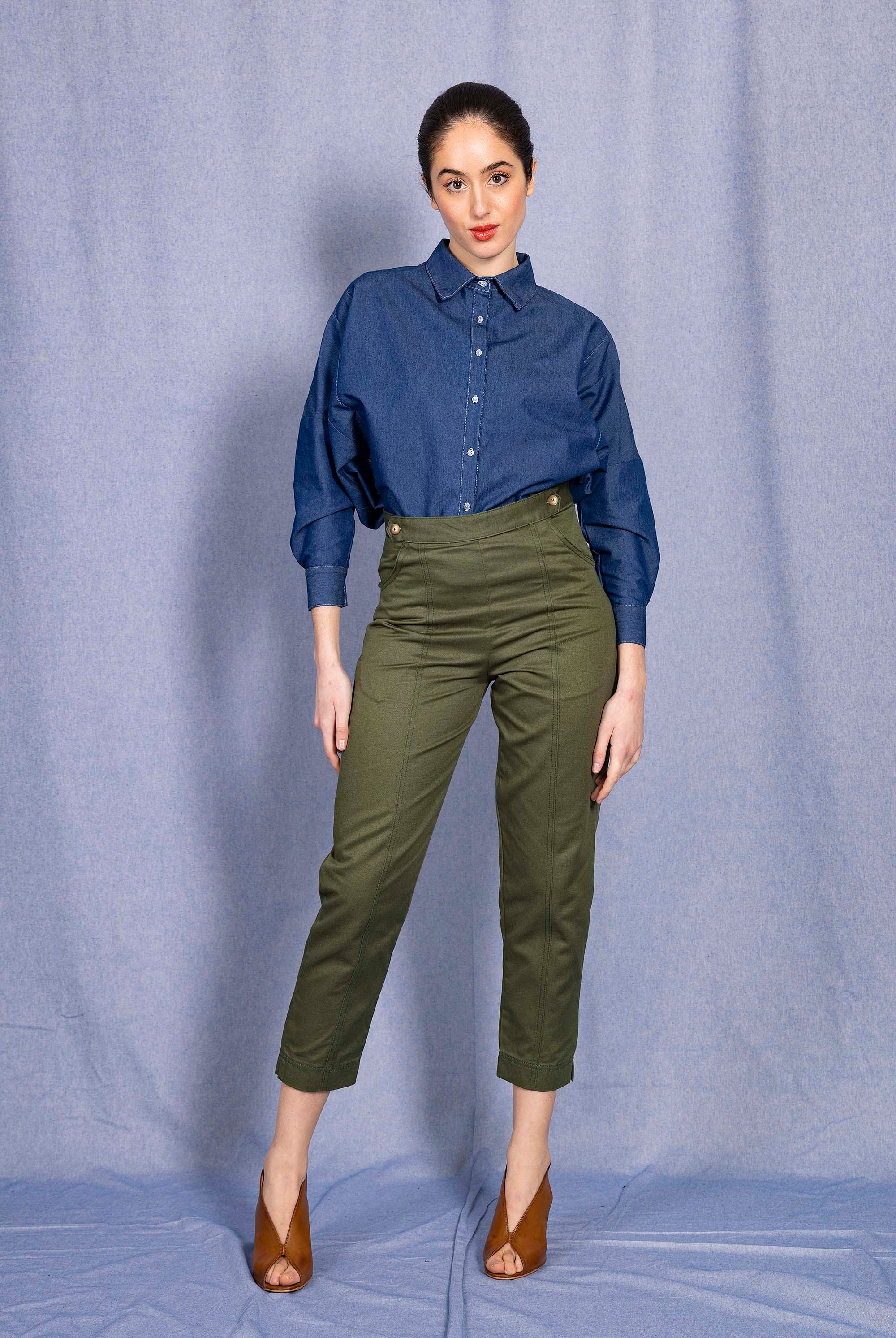 Pantalon Valera Vert Piment minimalisme et détails tendance, coupes classiques et une palette de couleurs neutres