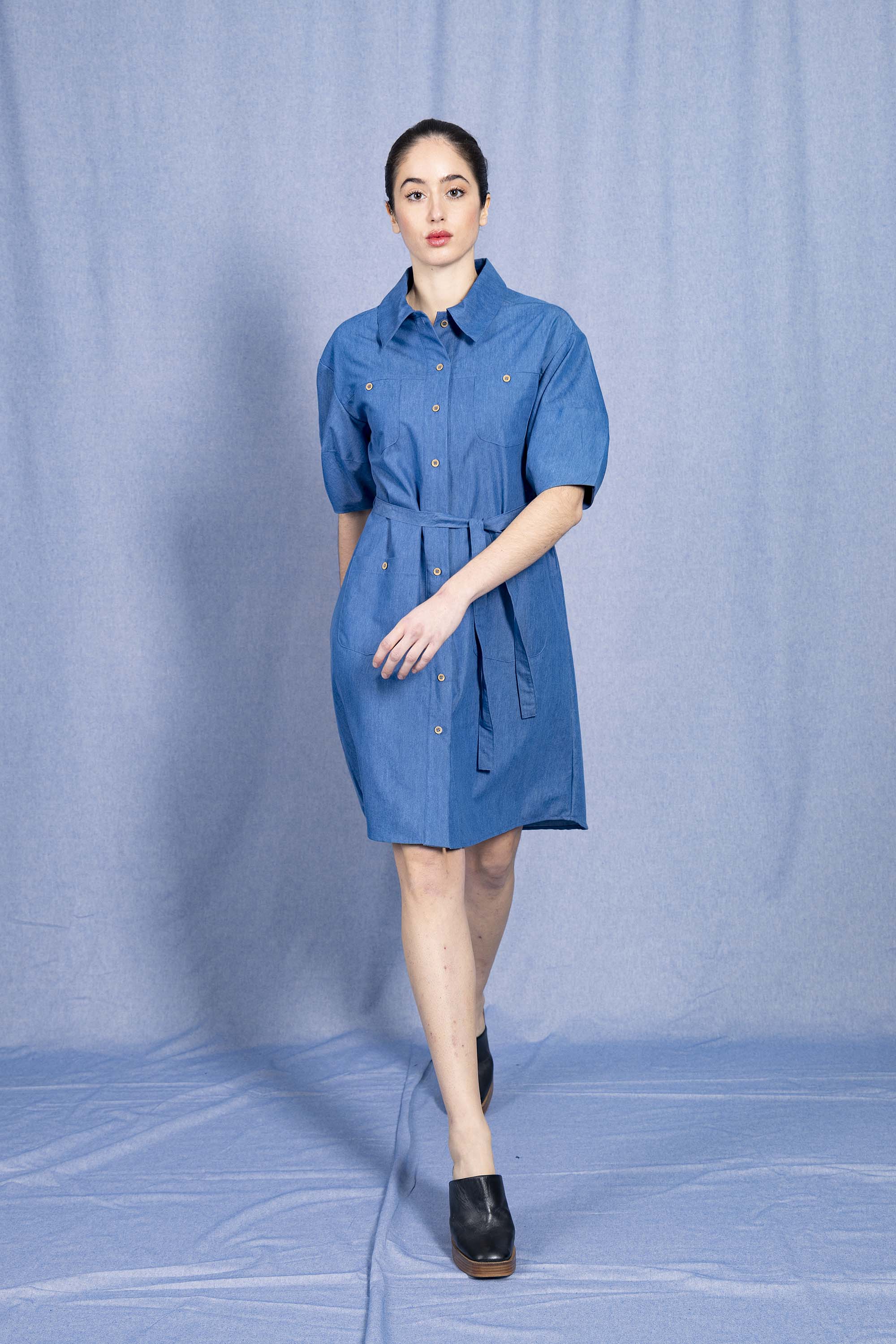 Robe Ambrosine Bleu Denim robes femme faciles à vivre et agréables à porter