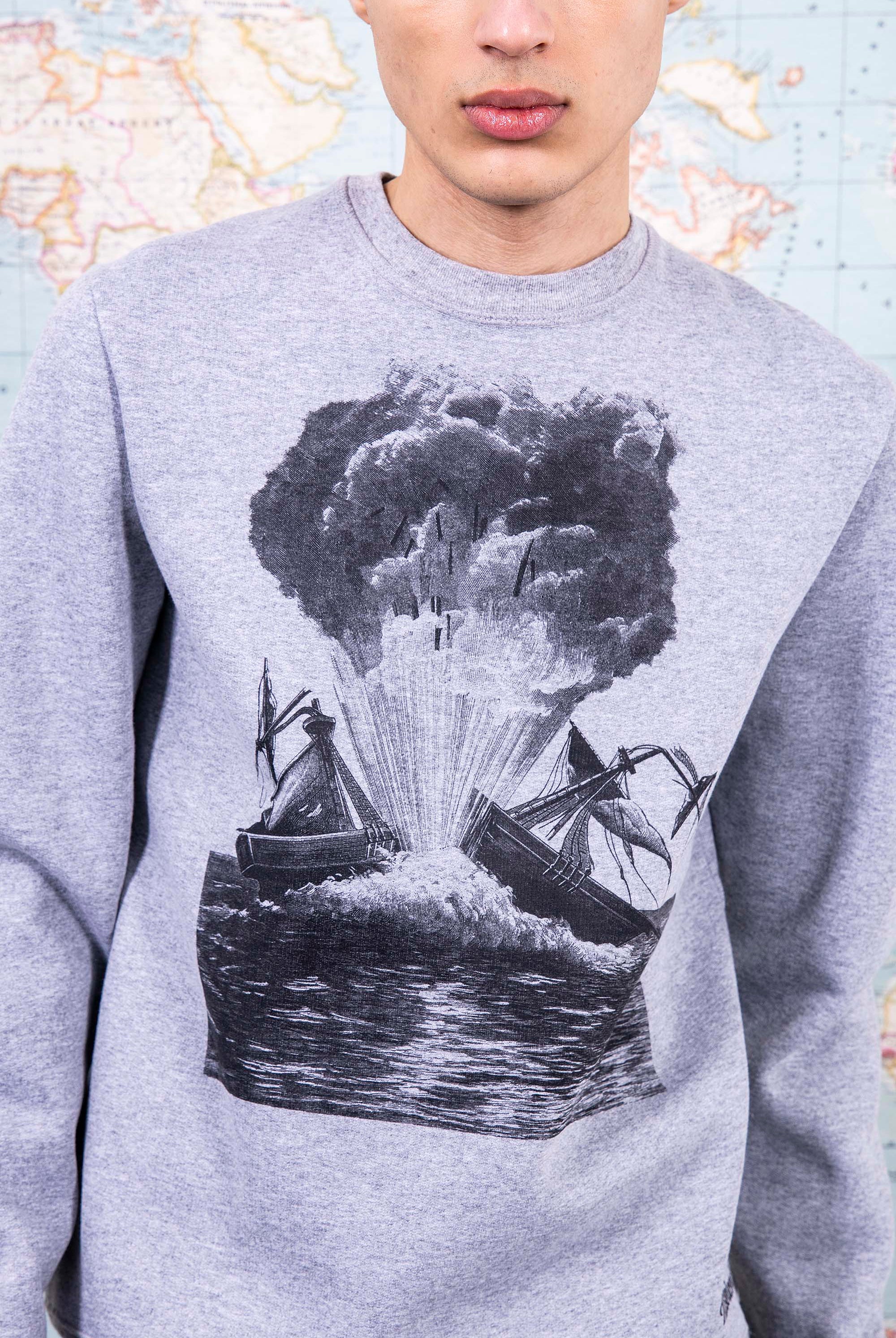 Sweat-shirt Macarron Explosion Gris sweatshirts pour homme pour procurer une sensation de chaleur au quotidien