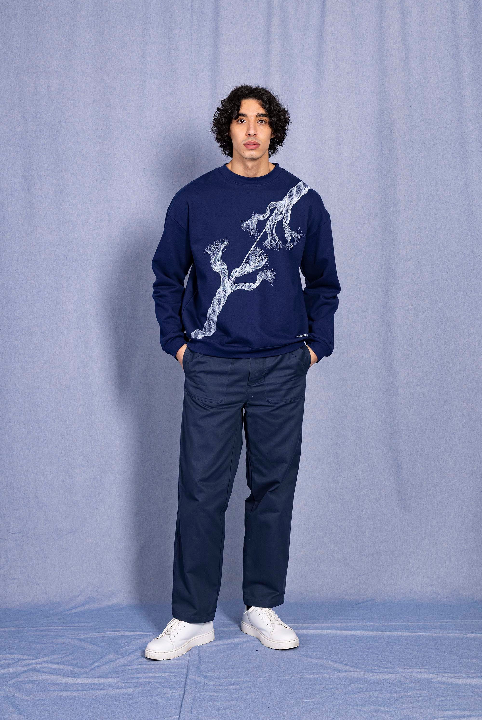 Sweatshirt Angelo Cuerda Bleu Marine douceur et qualité des sweatshirts homme Misericordia