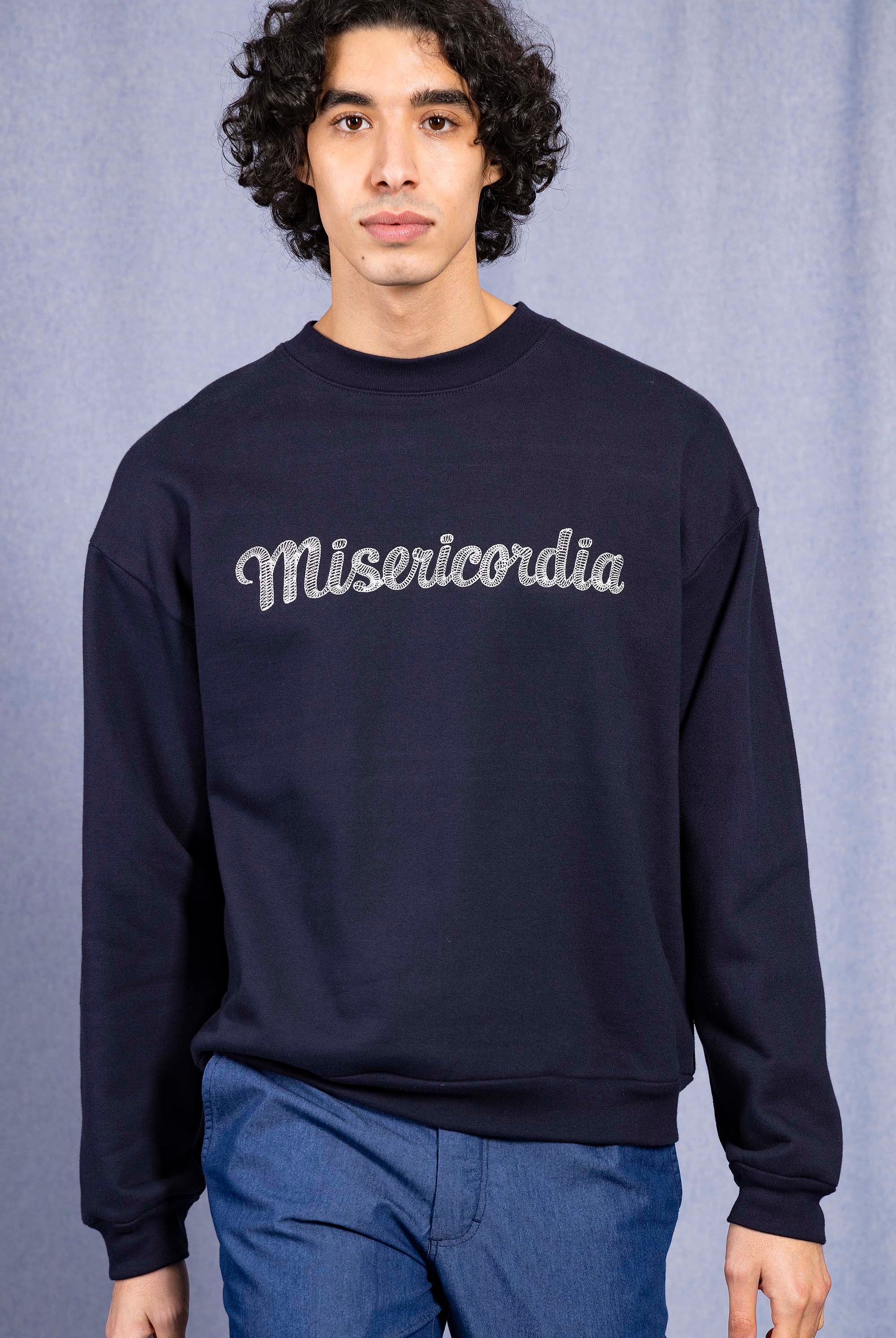 Sweatshirt Angelo Misericordia Bleu Marine douceur et qualité des sweatshirts homme Misericordia