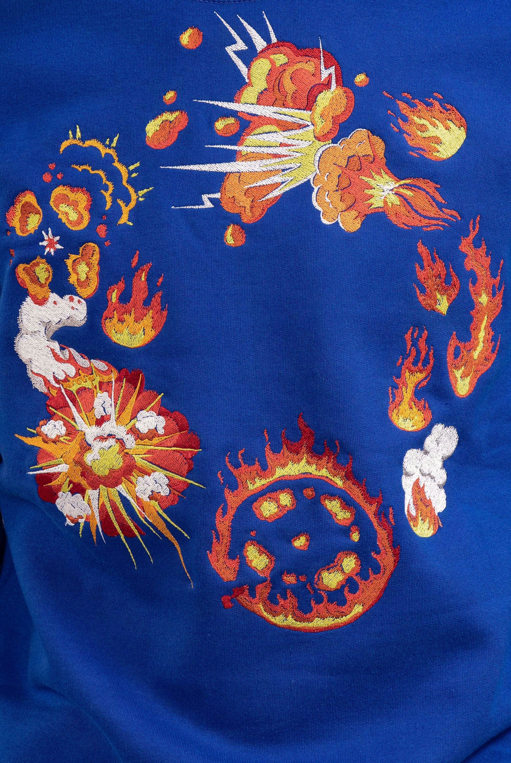 Sweatshirt Macarron Detonación Bleu Saphir sweatshirts haut de gamme en imprimés