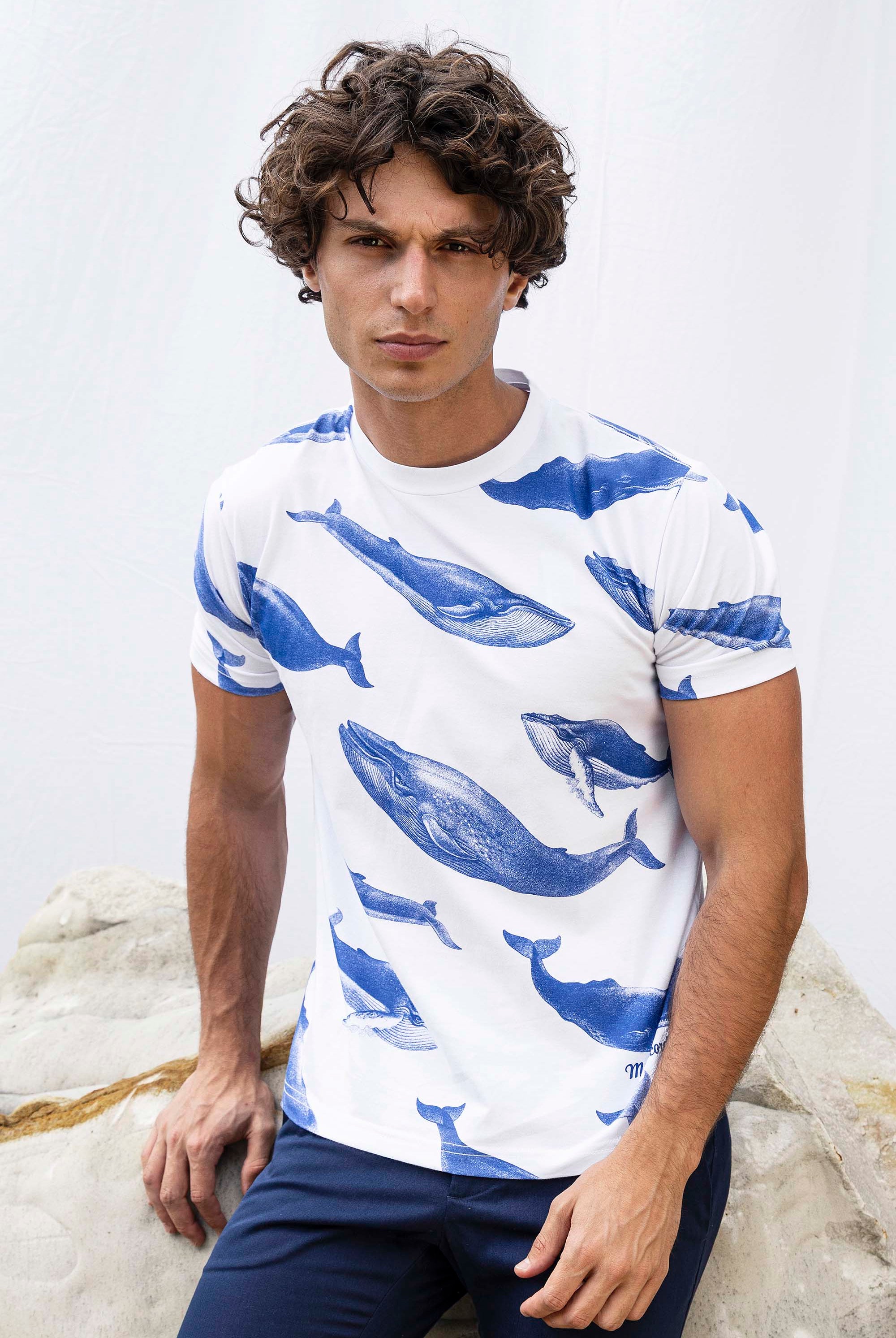T-Shirt Mario Ballena Blanc jouer la carte de l'originalité avec les t-shirts à message Misericordia