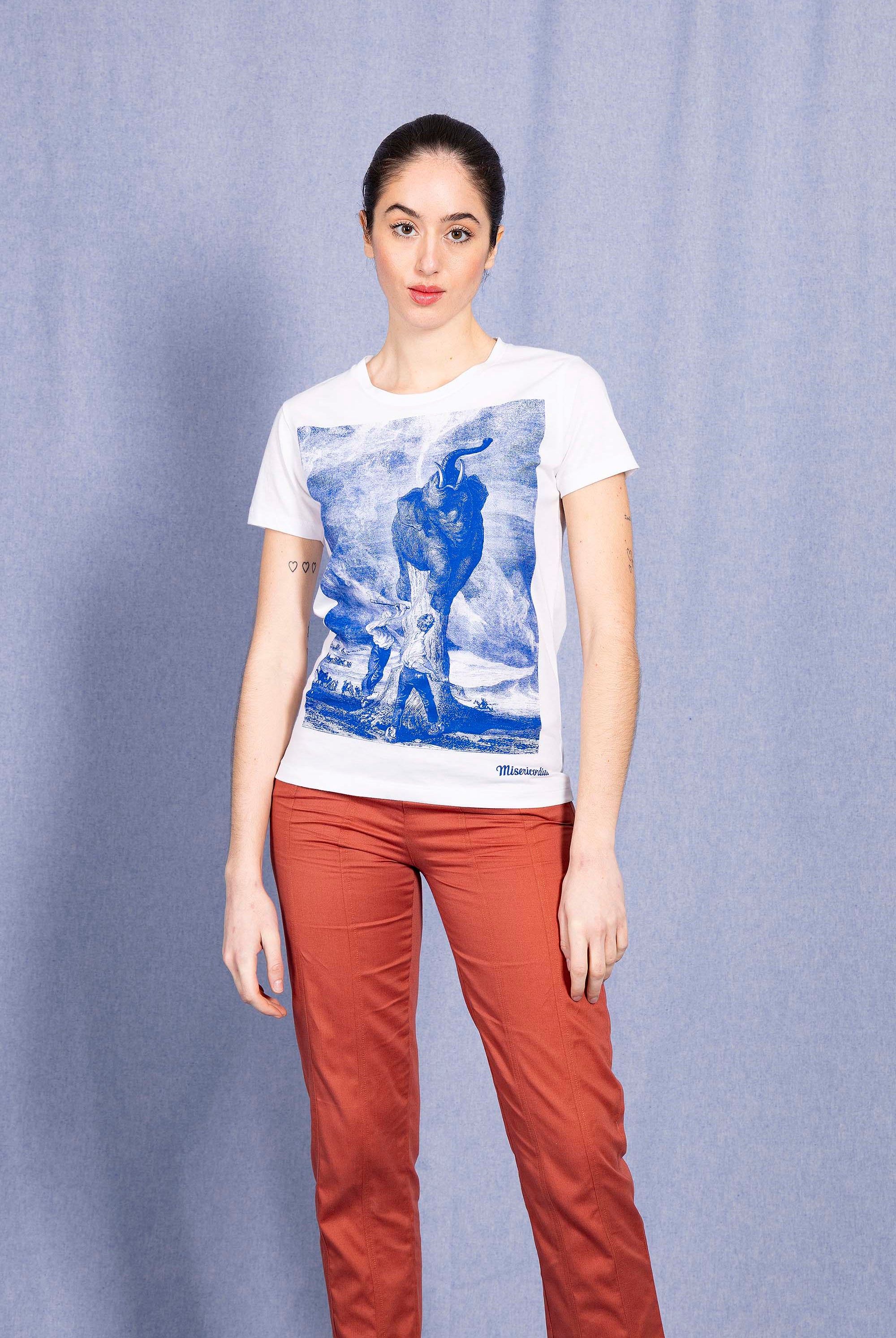 T-Shirt Medallon Elefante Blanc modèles de t-shirts femme pour le quotidien, les vacances ou les week-end
