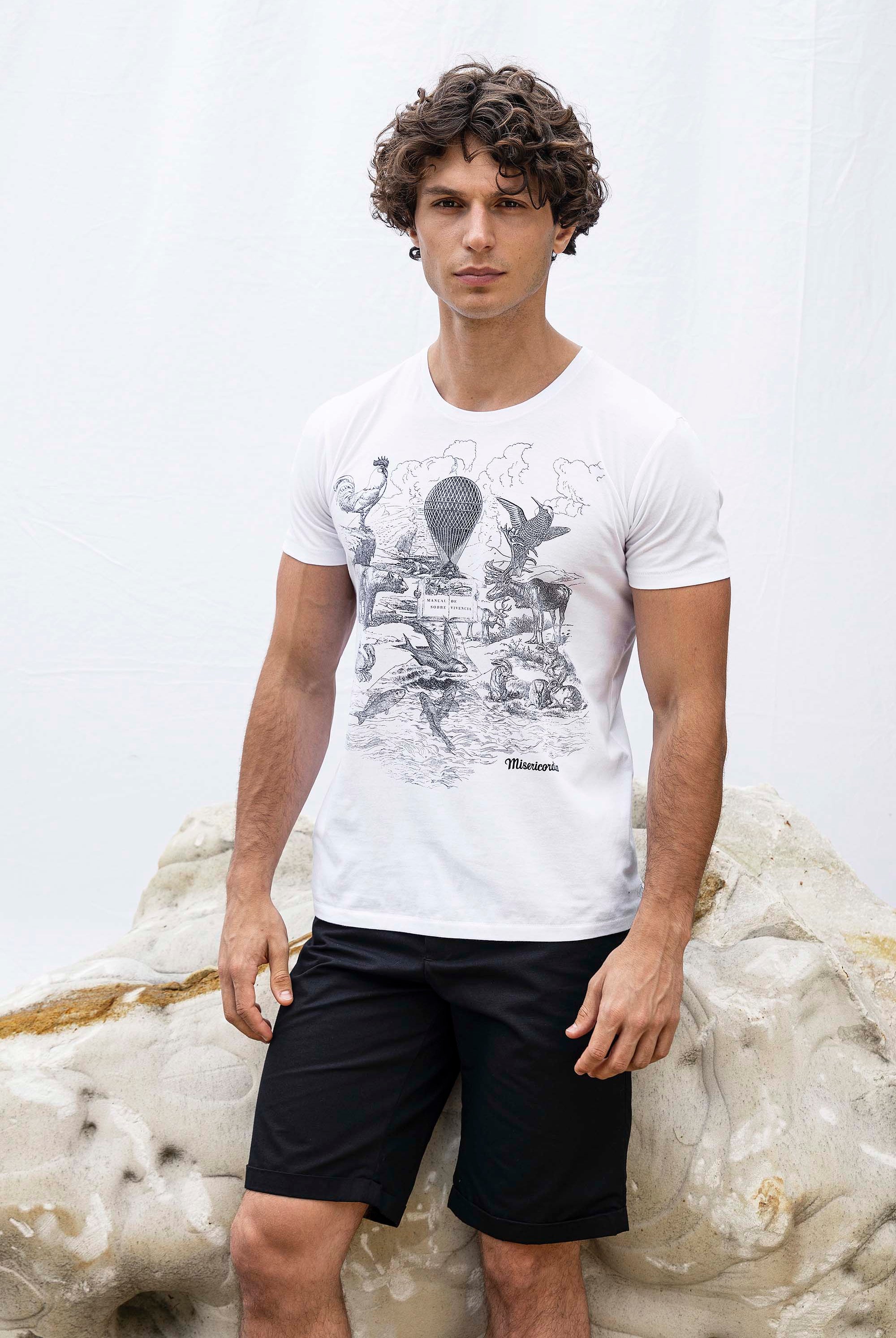 T-Shirt Querido Animal Blanc jouer la carte de l'originalité avec les t-shirts à message Misericordia