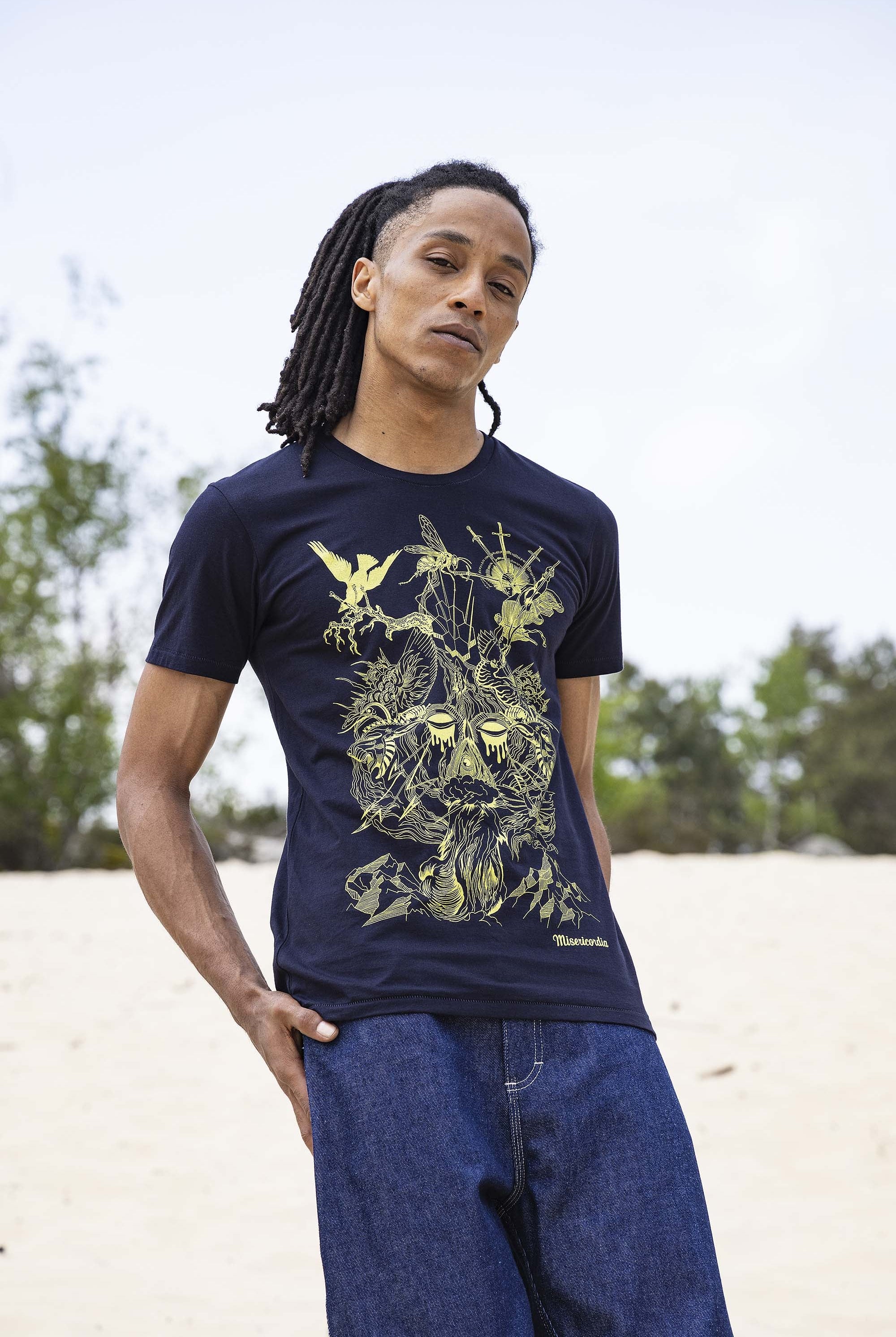 T-Shirt Querido Avispa Bleu Marine t-shirts pour homme unis ou imprimés en coton agréable à porter