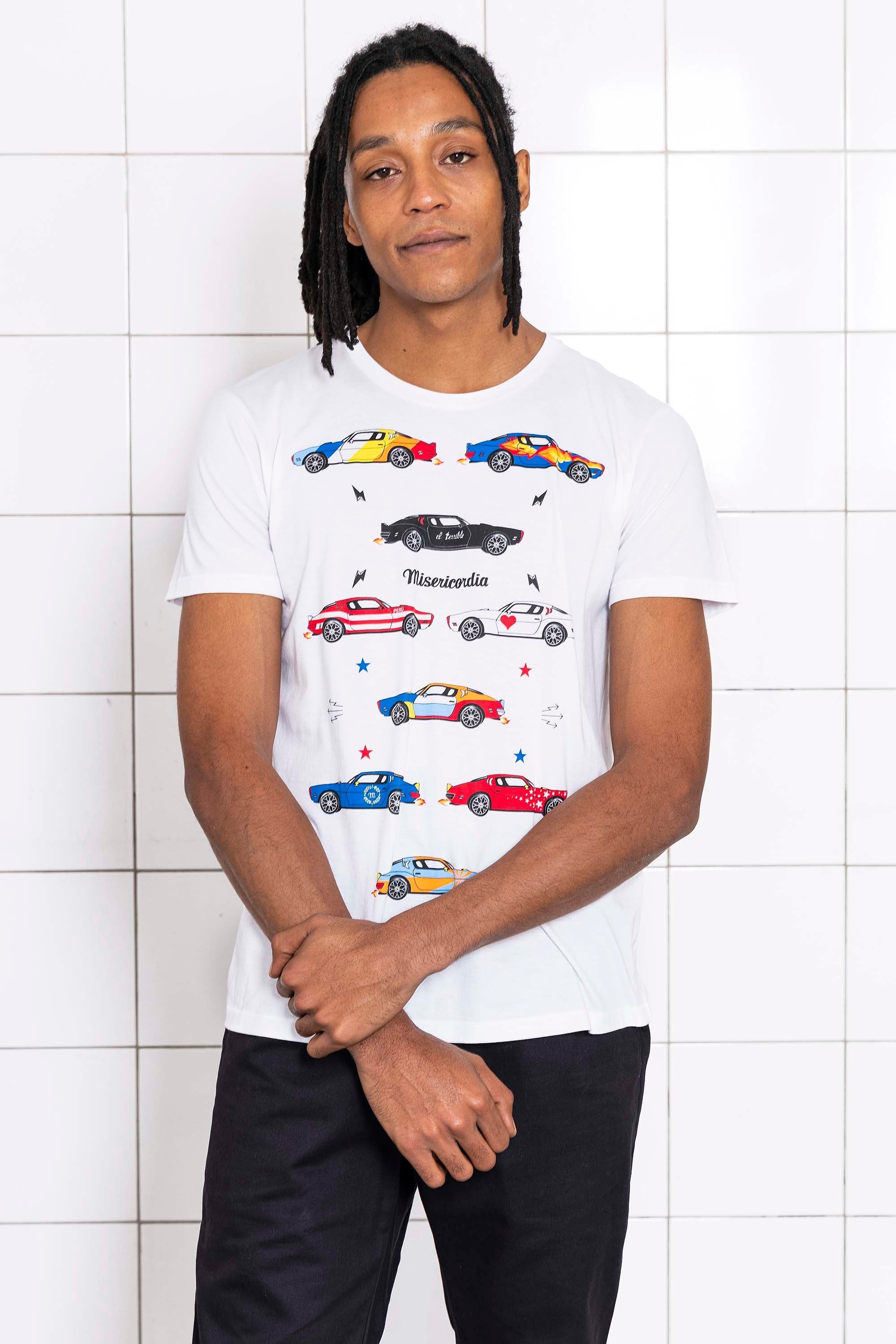 T-Shirt Querido Caros Blanc t-shirts manches courtes, 100% coton naturel, toucher agréable