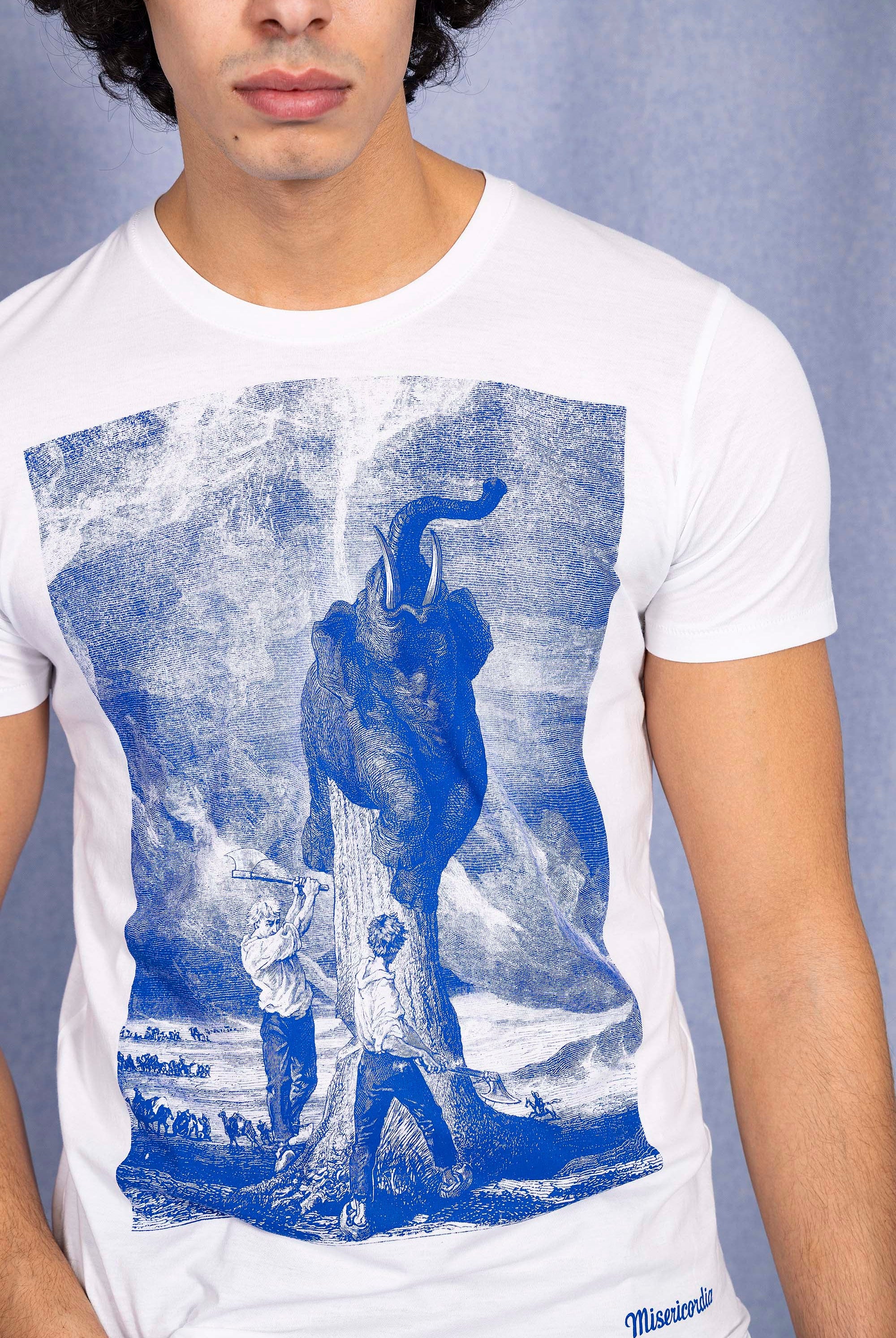 T-Shirt Querido Elefante Blanc t-shirts pour homme simples, polyvalents pour toutes les occasions