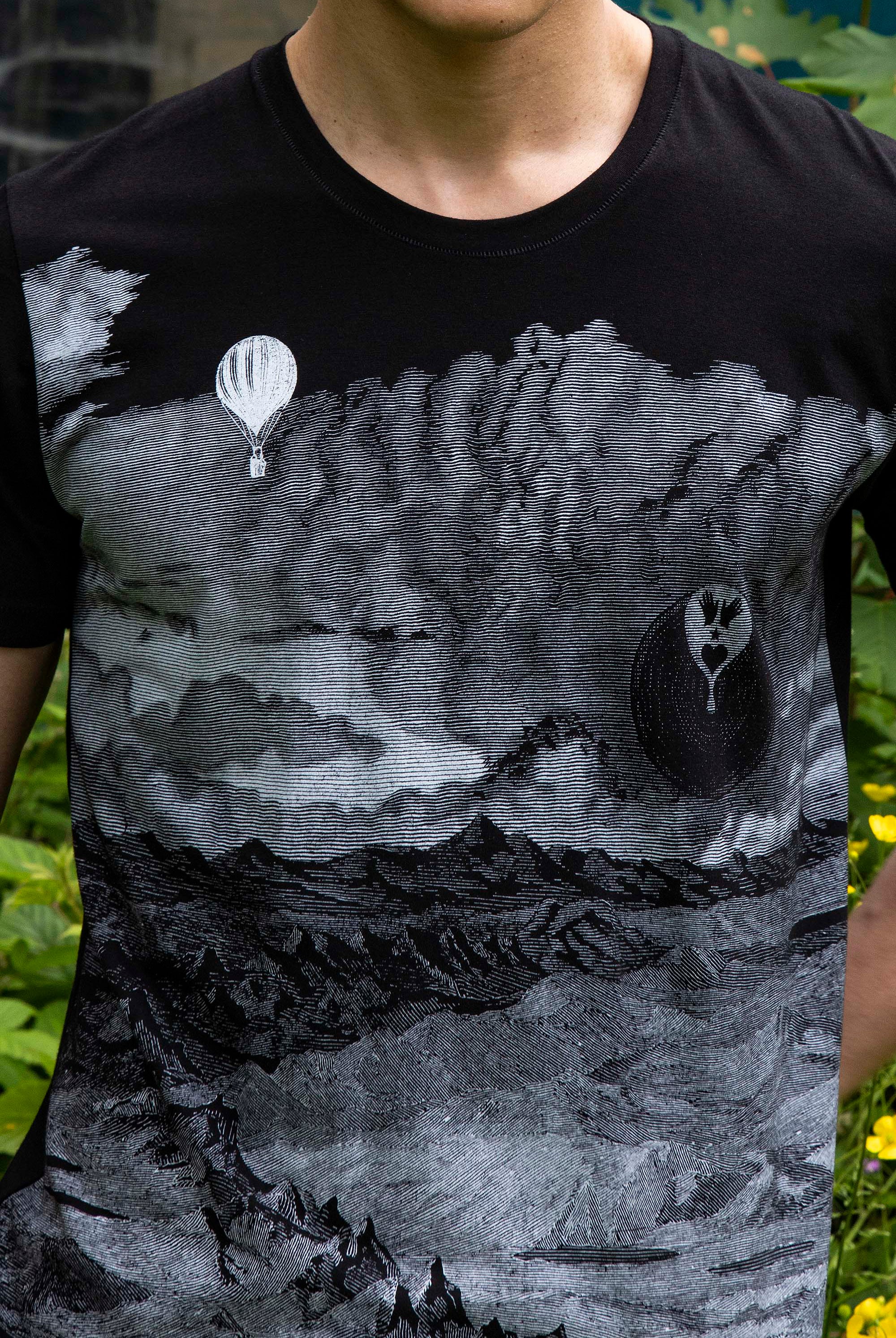 Tee-Shirt Querido Montaña Noir t-shirts pour homme unis ou imprimés en coton agréable à porter