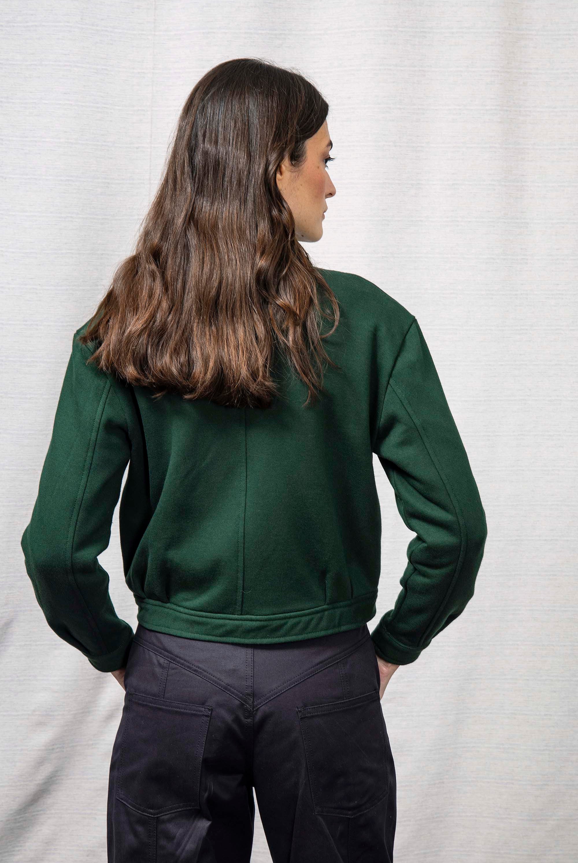 Veste Dione Vert Foncé des broderies et graphismes pour toujours plus de modernité