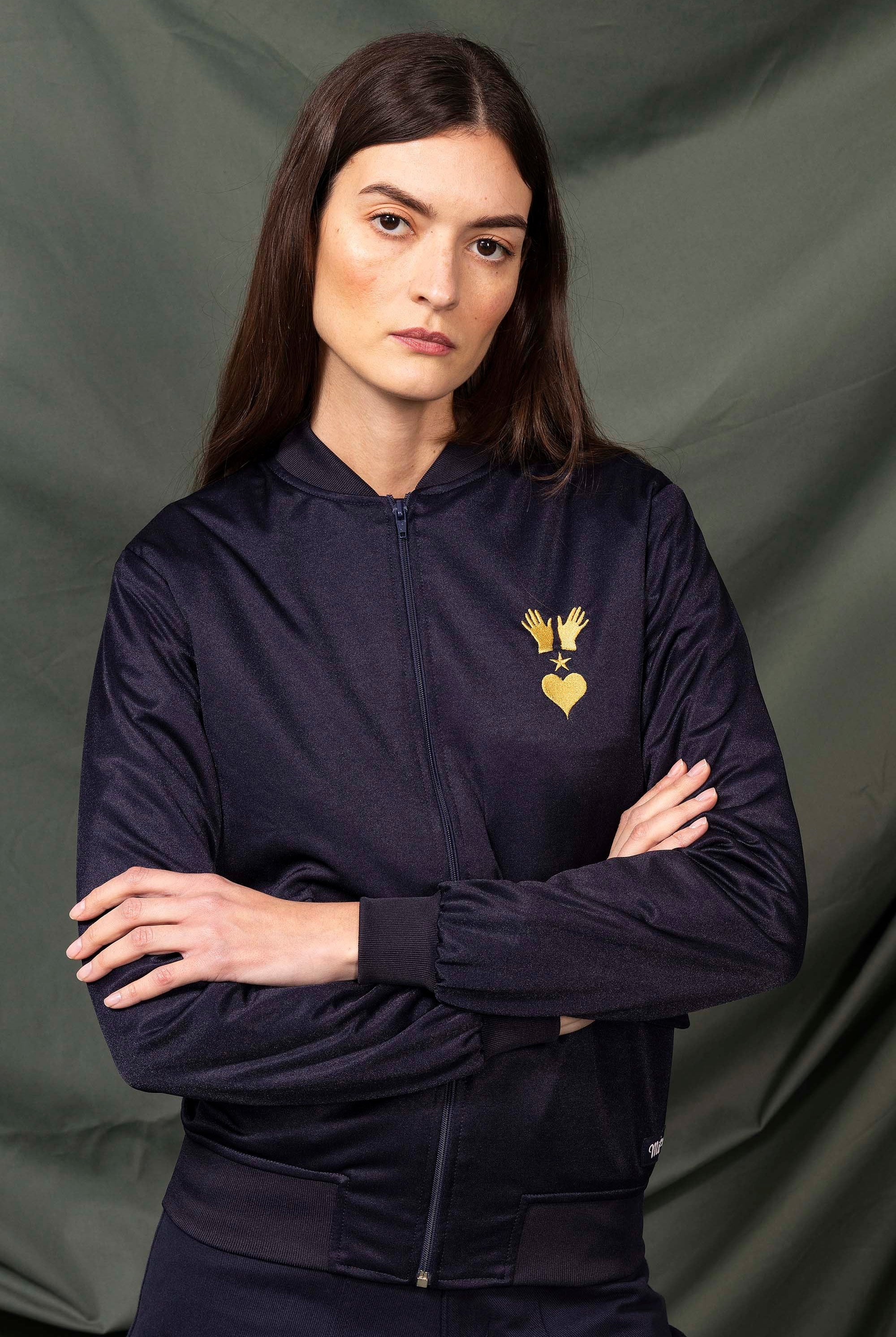 Blouson Paraguas Volcano Bleu Marine esthétique intemporelle et confortable silhouette avec élégance ligne minimaliste