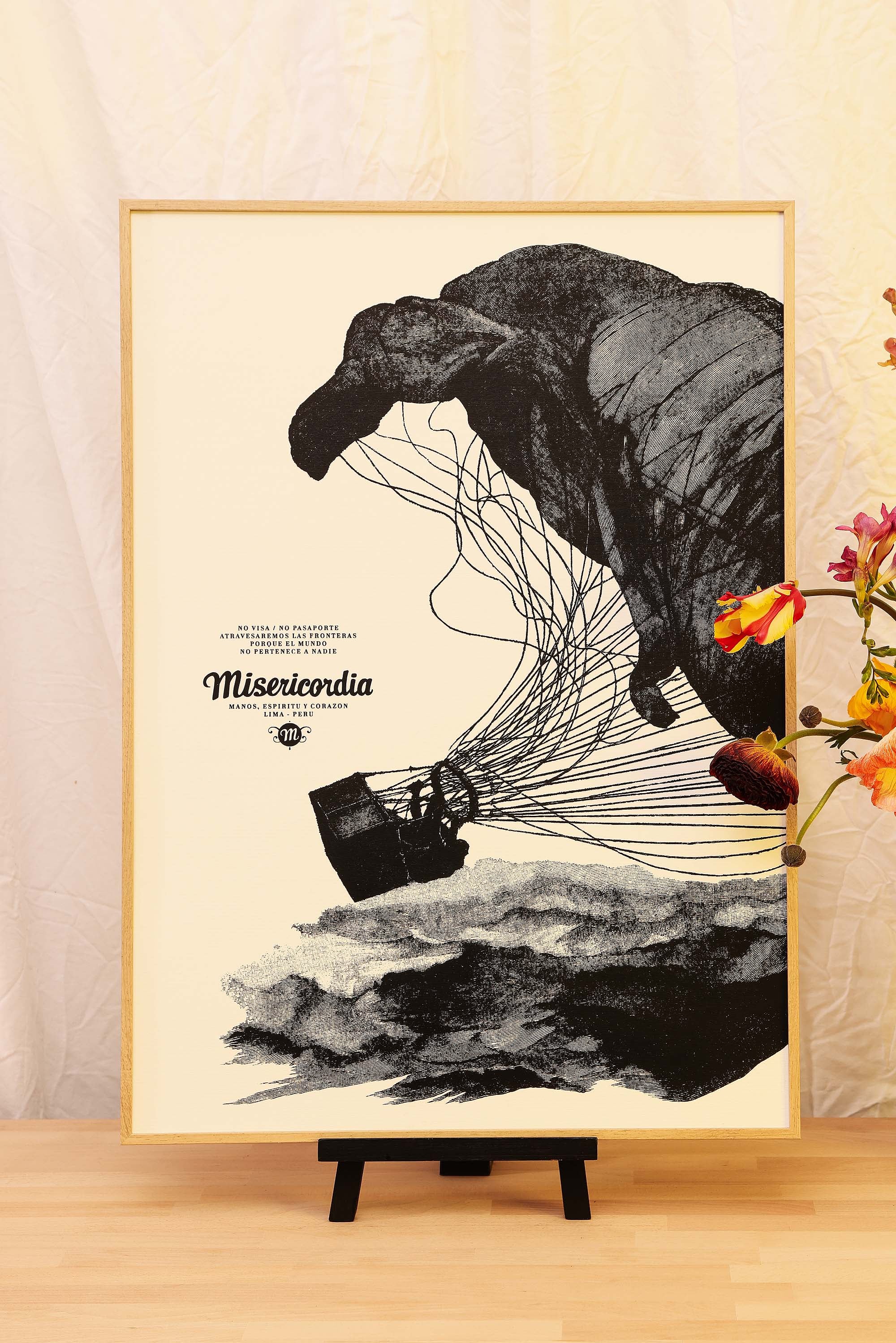 Sérigraphie édition limitée - Dirigible - 50x70cm idée cadeau éthique faire plaisir