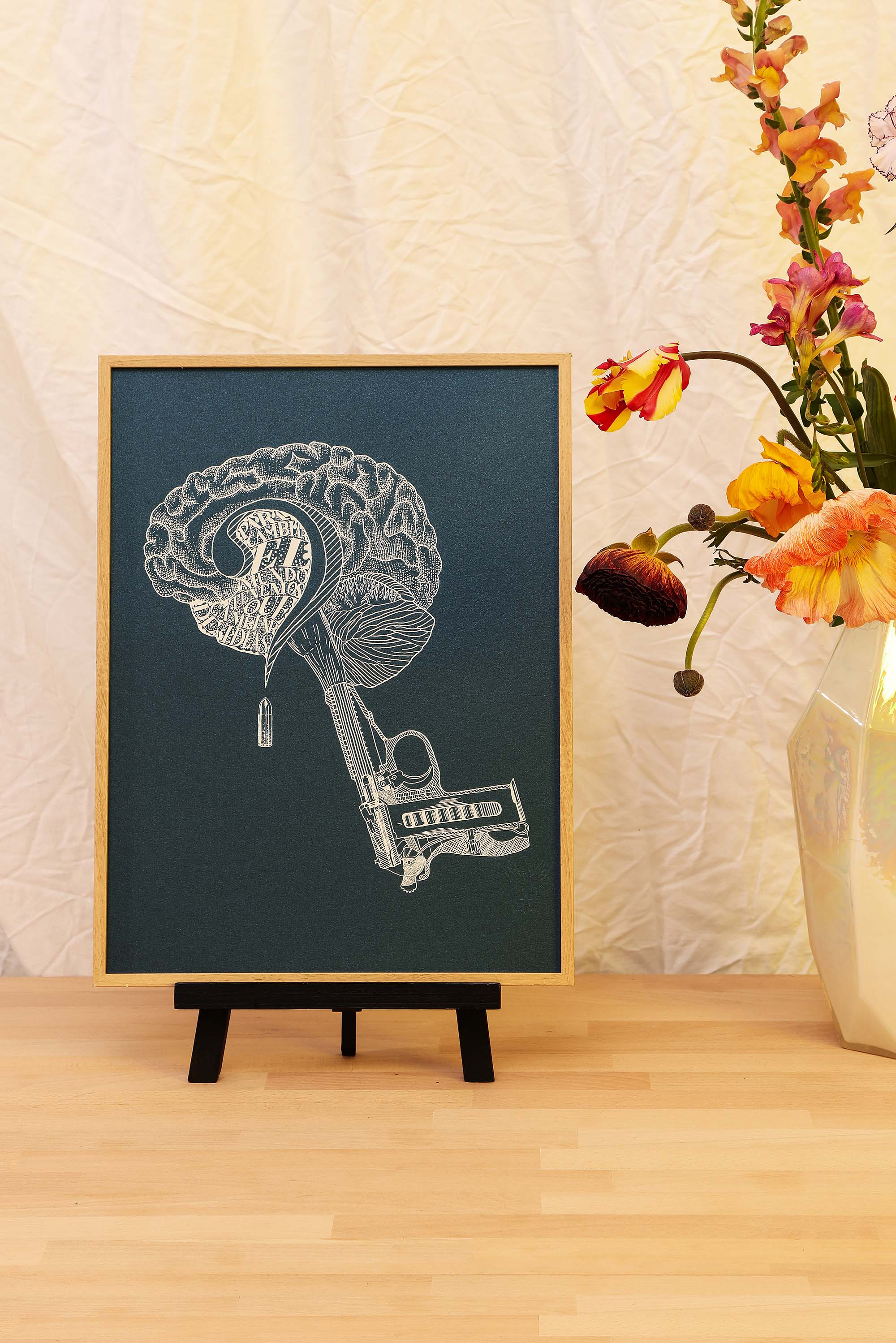 Sérigraphie édition limitée - Cerebro - 30x40cm idée cadeau éthique faire plaisir