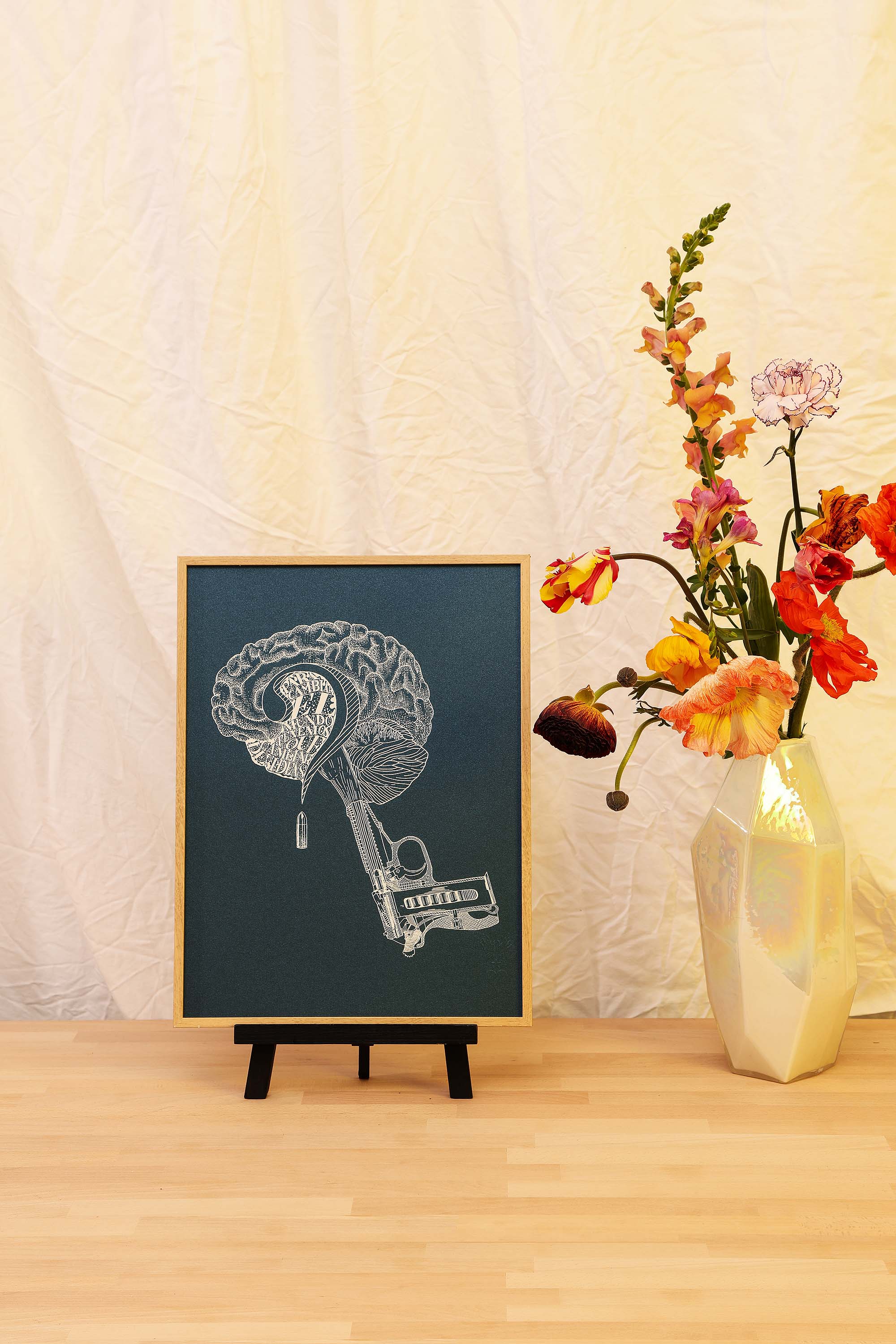 Sérigraphie édition limitée - Cerebro - 30x40cm idée cadeau éthique faire plaisir