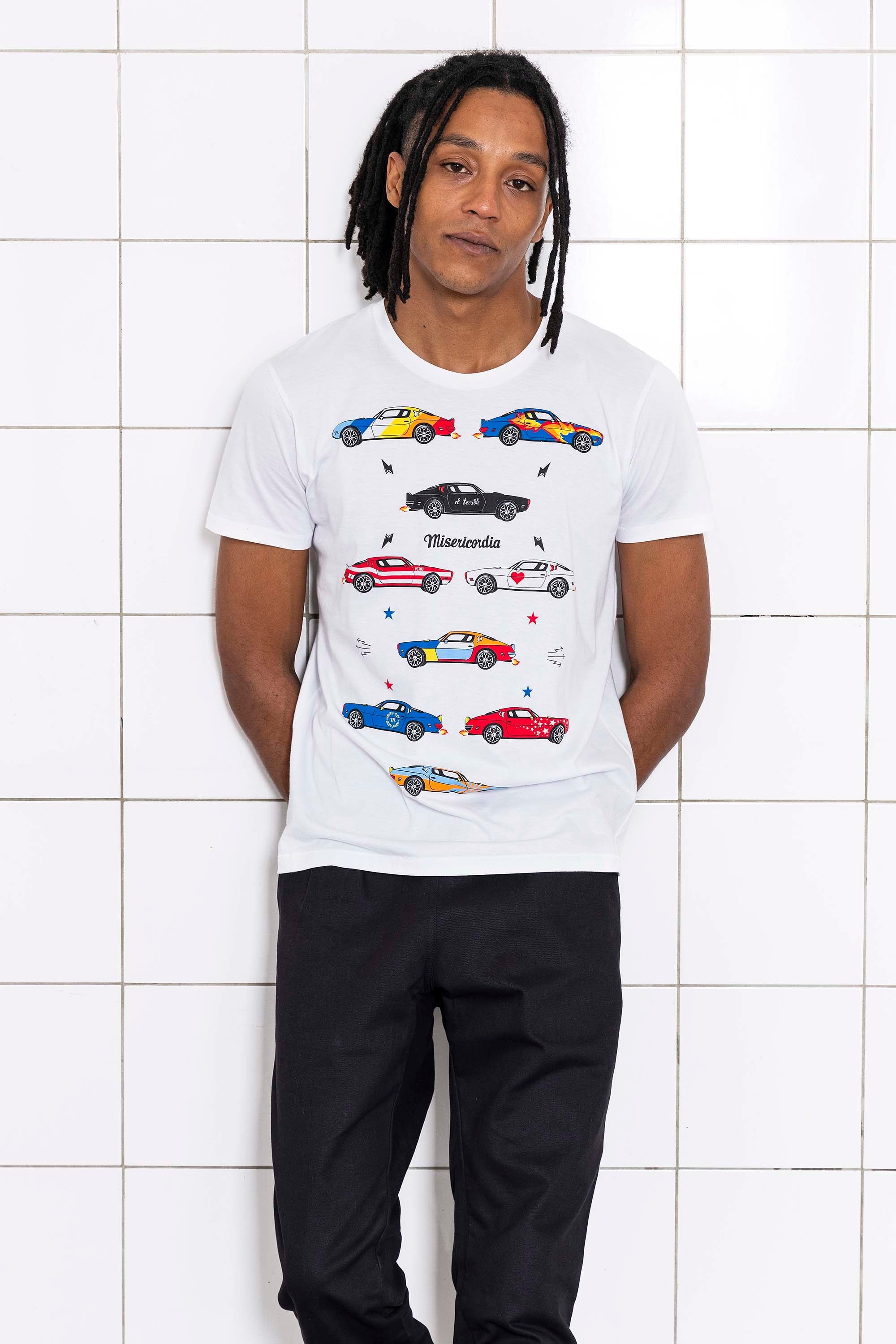 T-Shirt Querido Caros Blanc t-shirts manches courtes, 100% coton naturel, toucher agréable