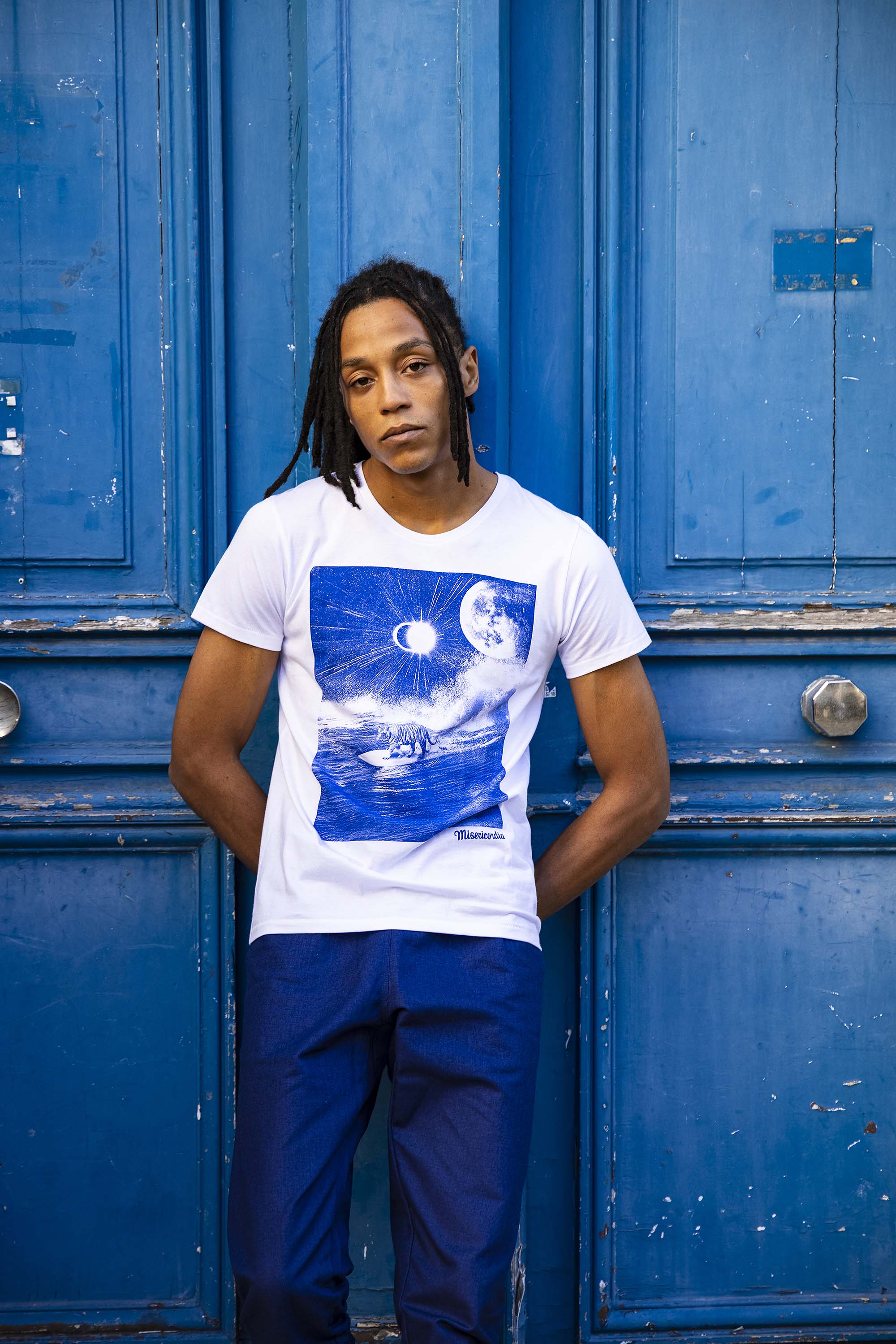 T-Shirt Querido Surf Tigre Blanc jouer la carte de l'originalité avec les t-shirts à message Misericordia