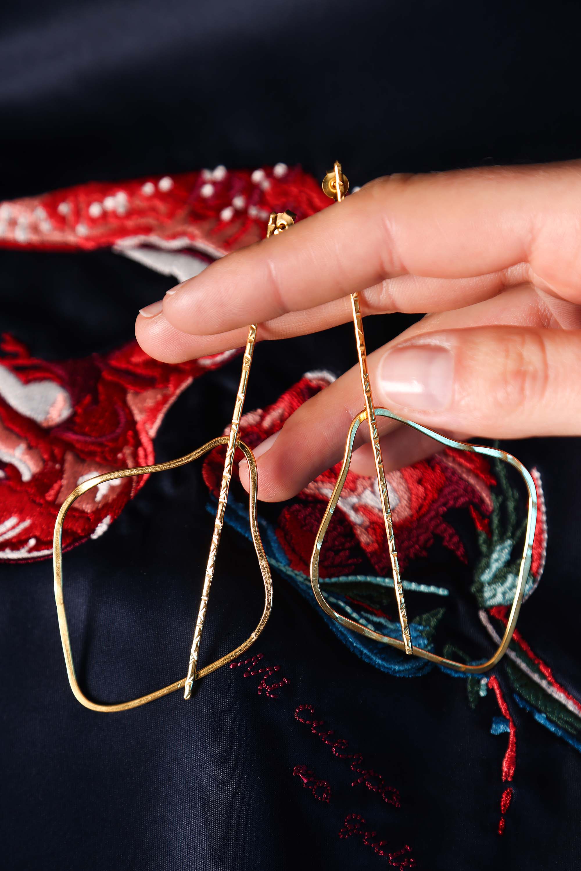 boucles d'oreilles aériennes eloïse fiorentino laiton doré or fin fait main 