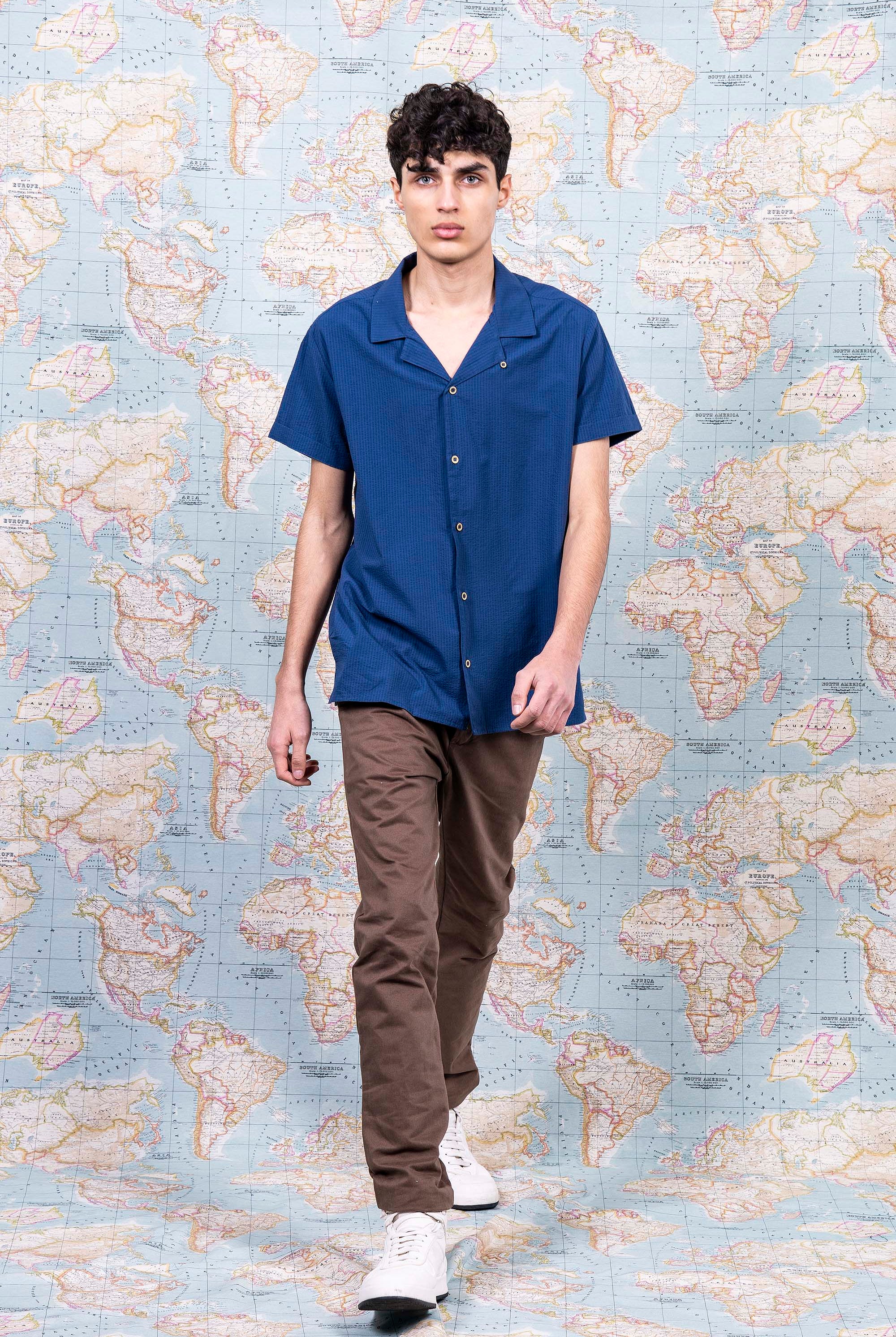 Chemise Fidel Bleu Acier chemise homme raffinée pour un style charmant
