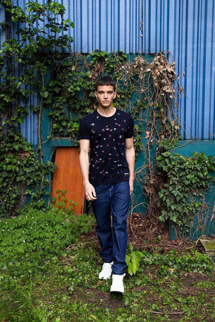 T-Shirt Querido Vuelo Bleu Marine t-shirts manches courtes, 100% coton naturel, toucher agréable
