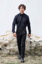 Pantalon Tino Largo Noir particulièrement confortables et stylés, parfaits à porter au quotidien