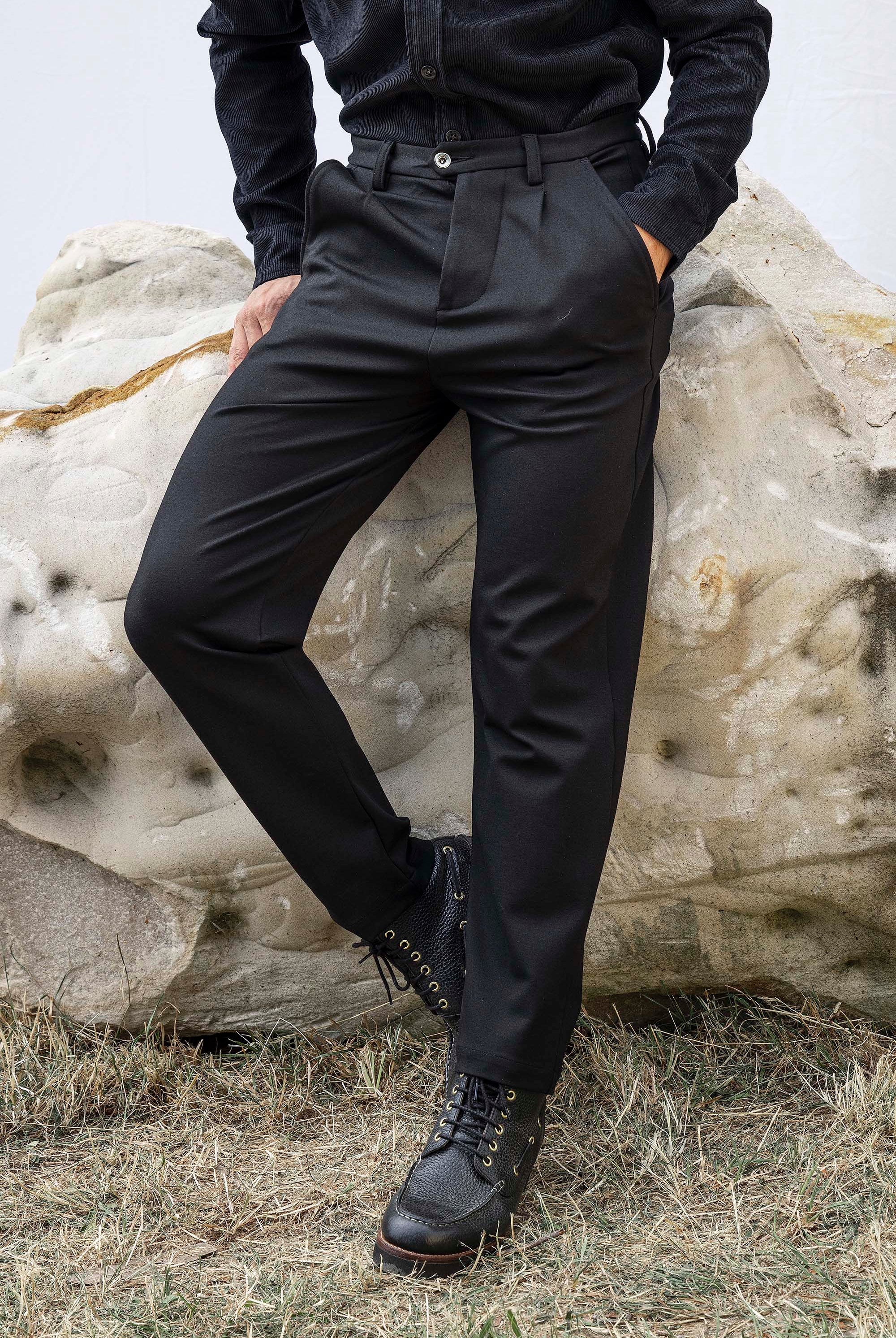 Pantalon Tino Largo Noir pantalons élégants pour hommes, déclinés dans une large gamme de motifs et de coupes