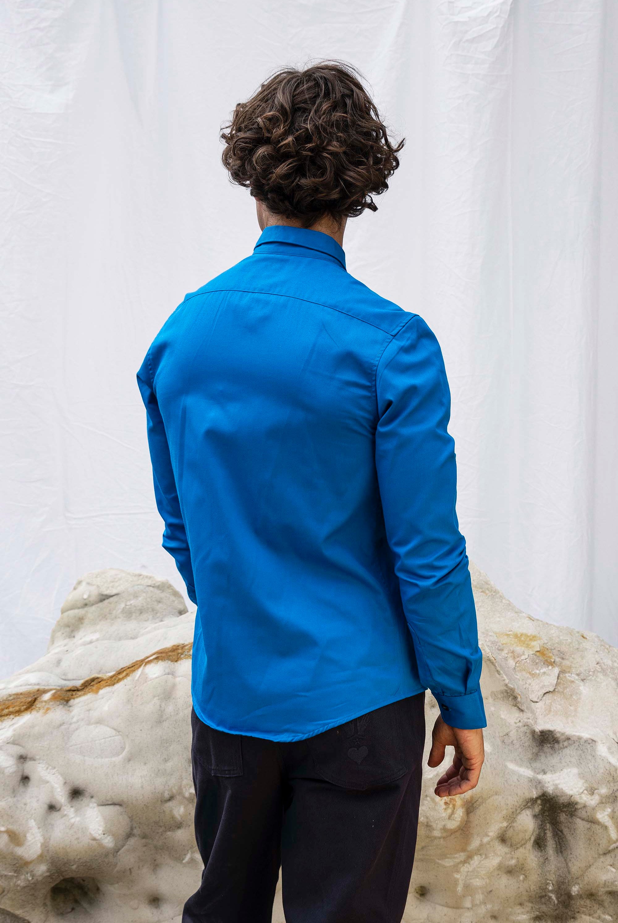 Chemise Formacion Bleu slim fit, ajustée, chic et élégante, chemise mode fashion commerce équitable