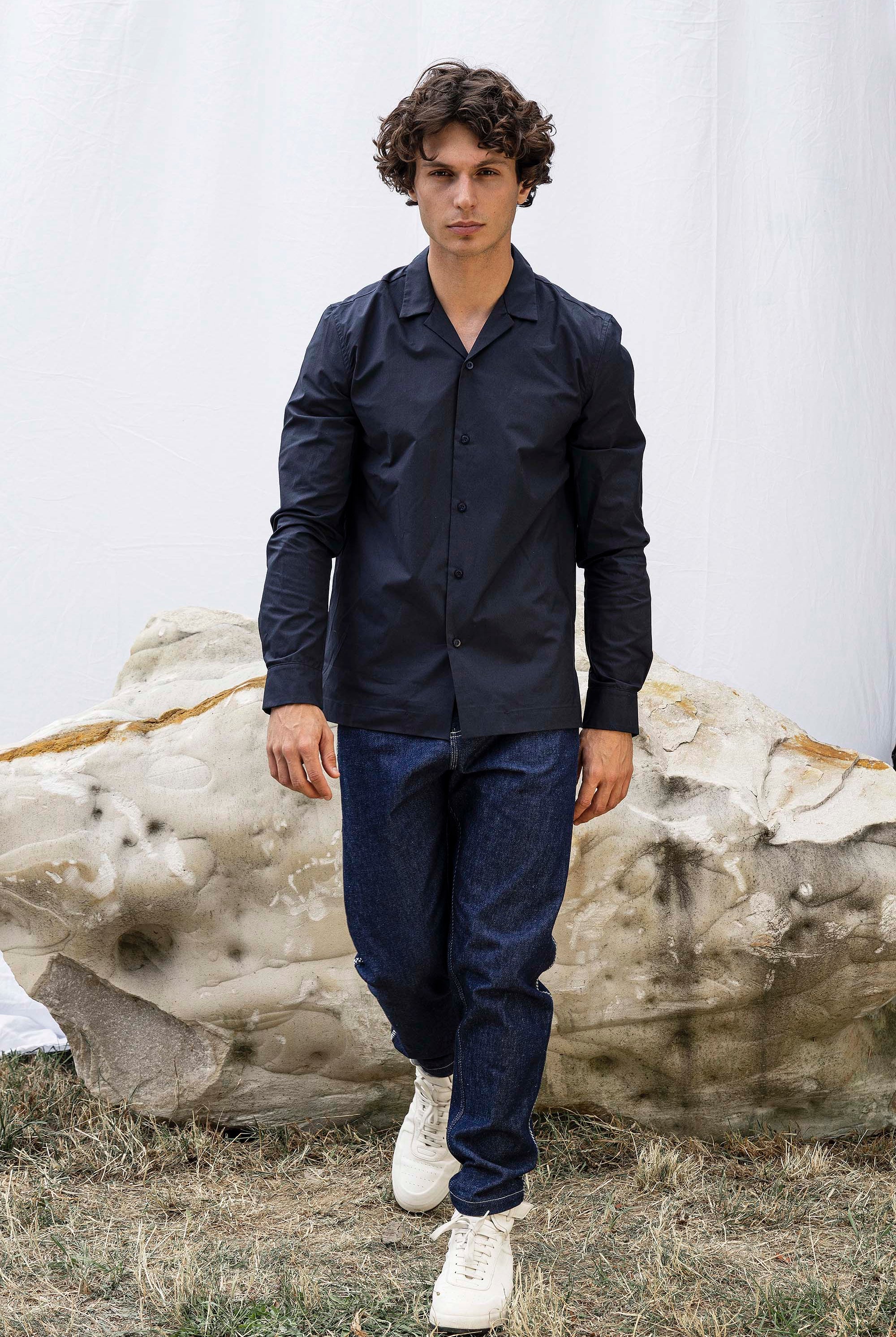 Chemise Guillermo Bleu Marine chemise homme raffinée pour un style charmant