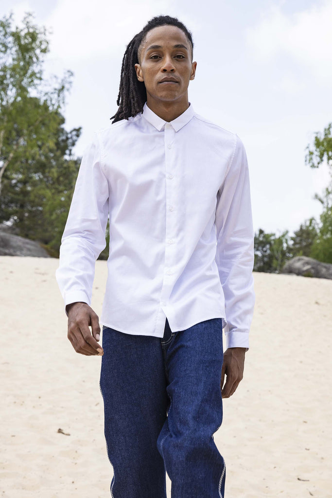 Chemise Farfan Blanc chemises pour hommes adaptées à la vie de tous les jours
