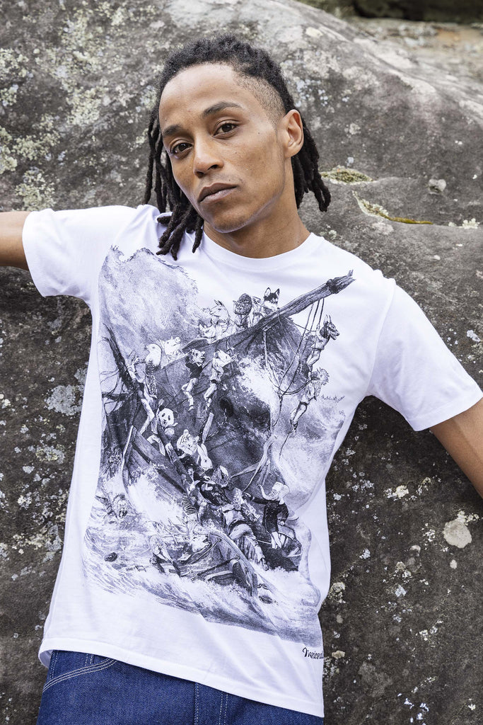 T-Shirt Querido Crucero Blanc t-shirts manches courtes, 100% coton naturel, toucher agréable