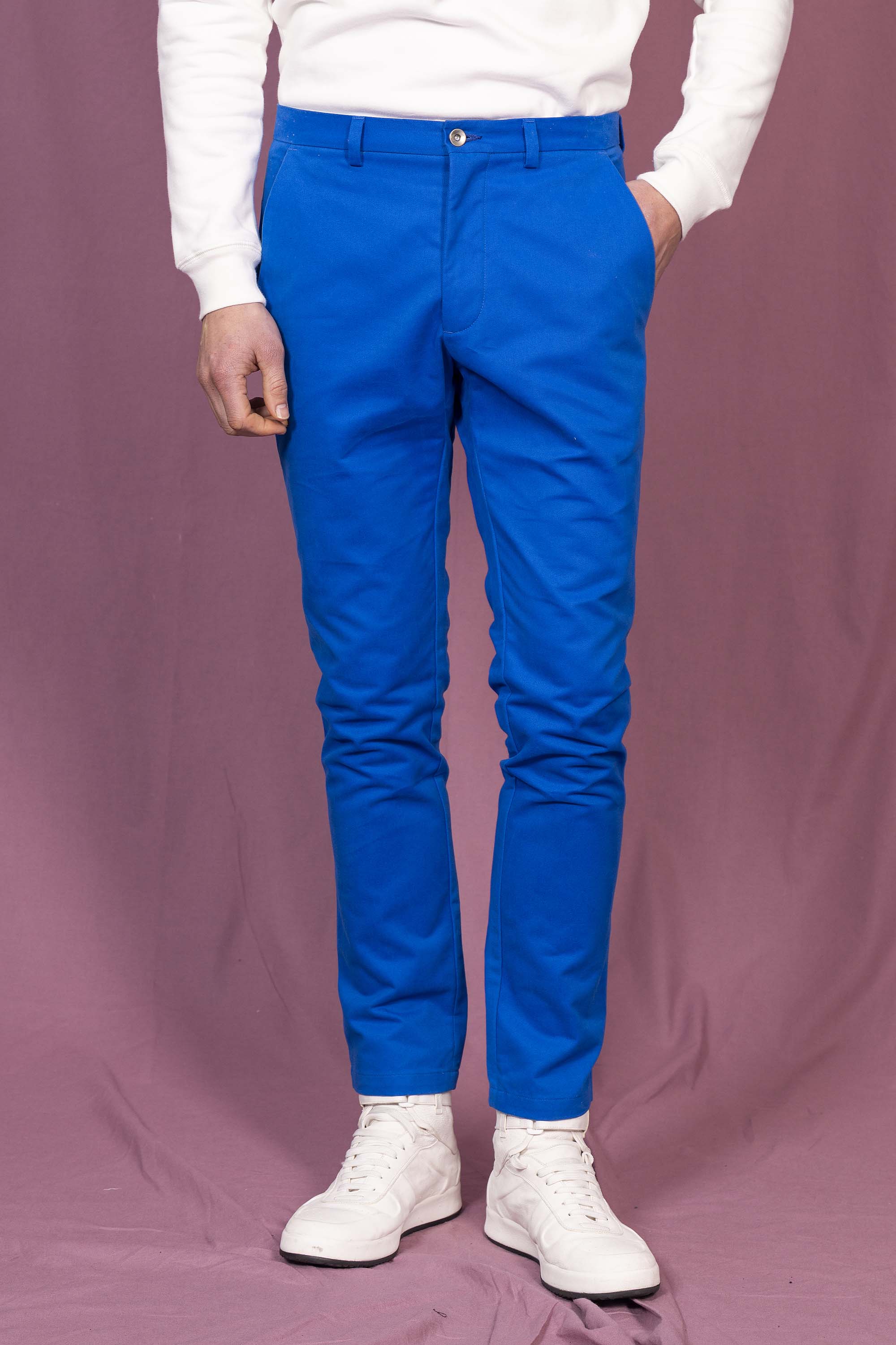 Pantalon General Bleu Saphir le pantalon classique affiche un esprit de distinction