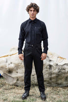 Pantalon Tino Largo Noir particulièrement confortables et stylés, parfaits à porter au quotidien