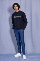Sweatshirt Angelo Misericordia Bleu Marine style skateur avec capuche ou plus élégant avec un col rond
