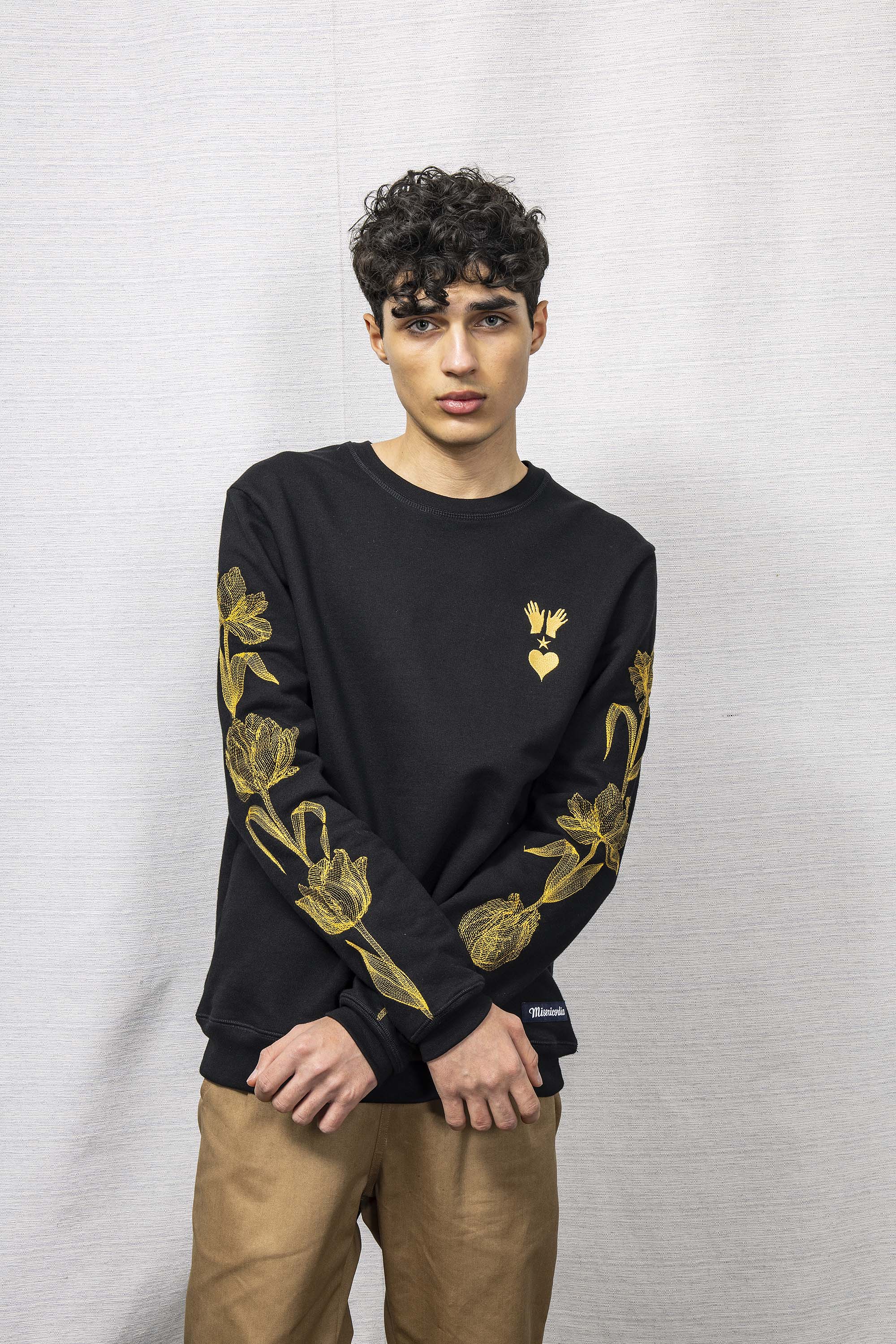 Sweatshirt Macarron Flores Noir sweatshirts pour homme pour procurer une sensation de chaleur au quotidien