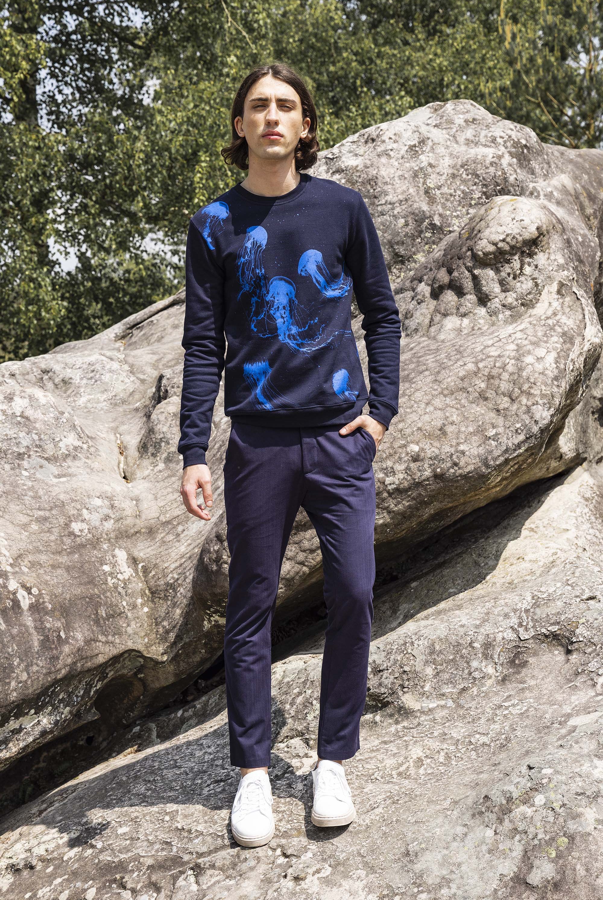 Sweatshirt Macarron Medusas Bleu Marine douceur et qualité des sweatshirts homme Misericordia