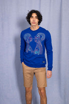 Sweatshirt Macarron Radiografia Bleu Saphir douceur et qualité des sweatshirts homme Misericordia