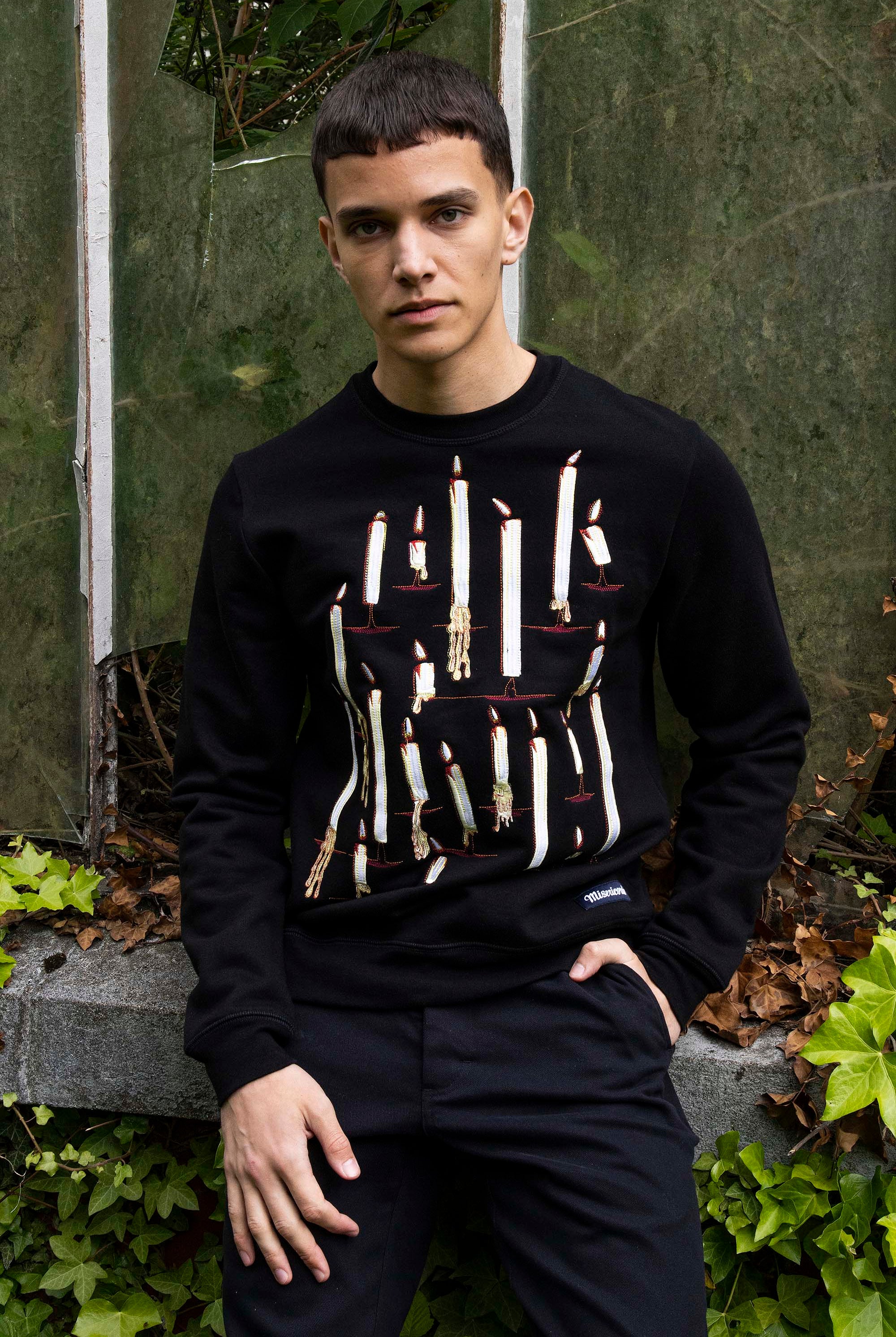 Sweatshirt Macarron Velas Noir sweatshirts haut de gamme en imprimés