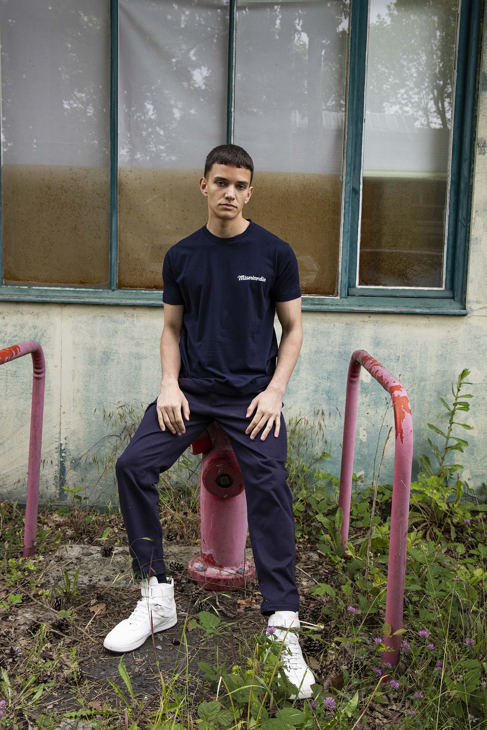 T-Shirt Mario Misericordia Pecho Bleu Marine t-shirts manches courtes, 100% coton naturel, toucher agréable