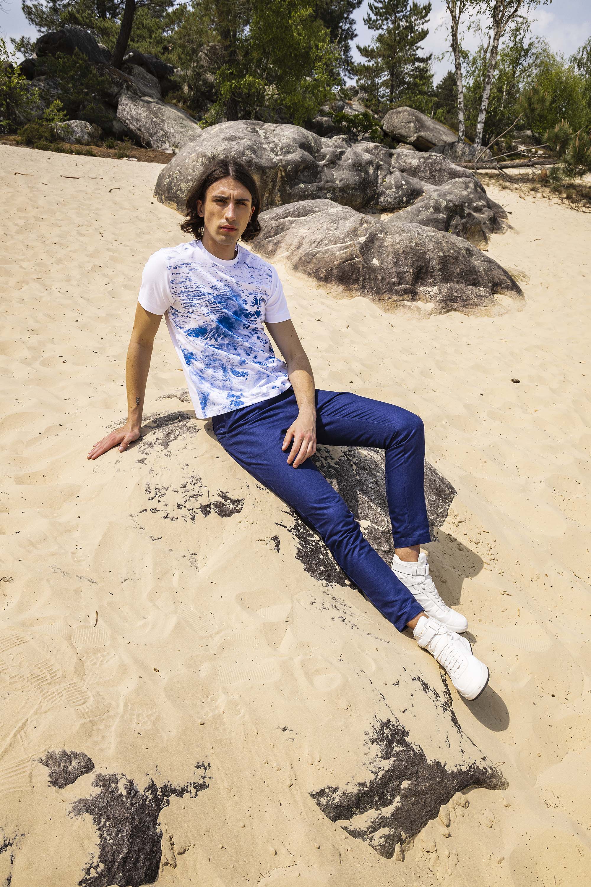 T-Shirt Mario Ultima Ola Blanc t-shirts pour homme simples, polyvalents pour toutes les occasions