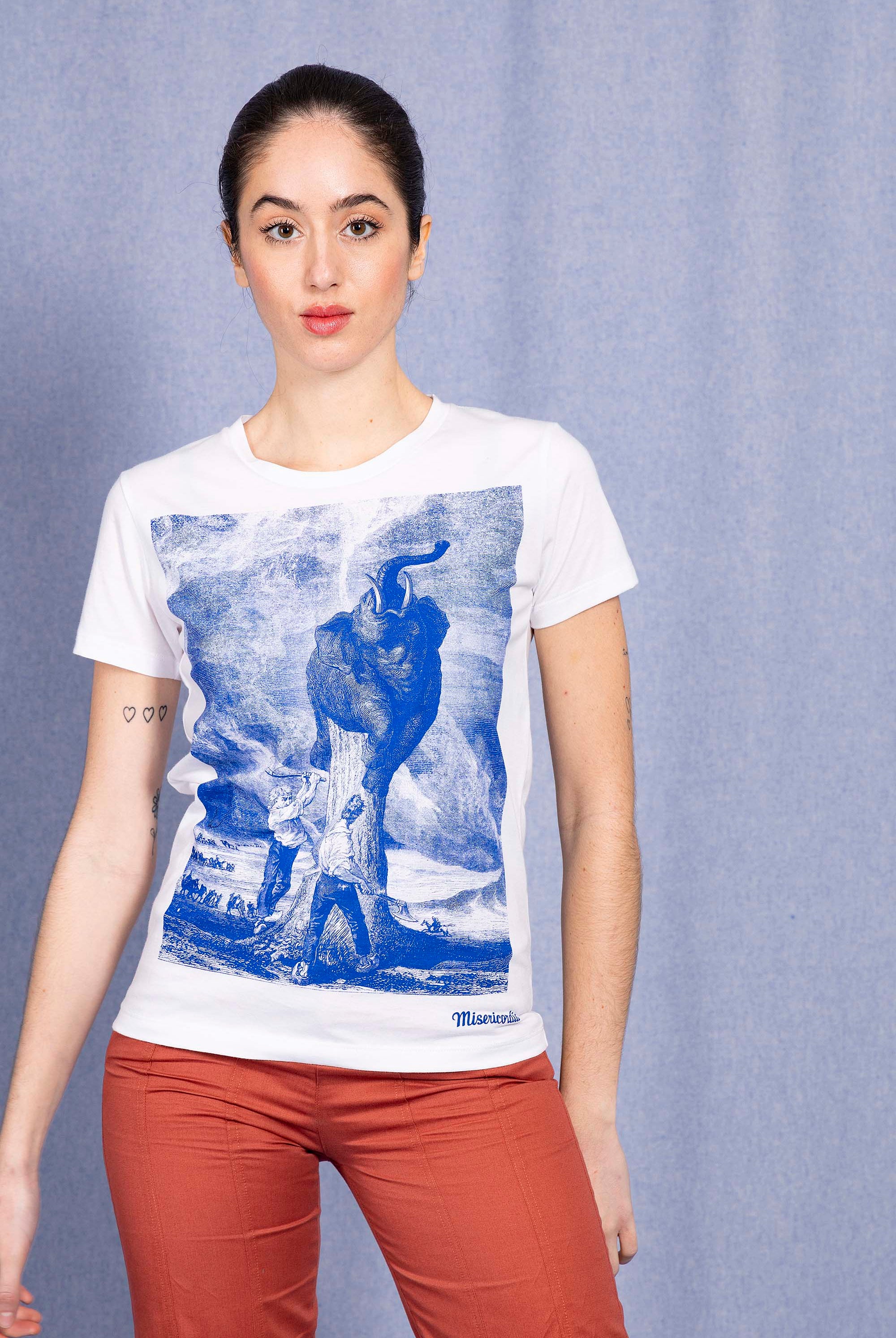 T-Shirt Medallon Elefante Blanc modèles de t-shirts femme pour le quotidien, les vacances ou les week-end