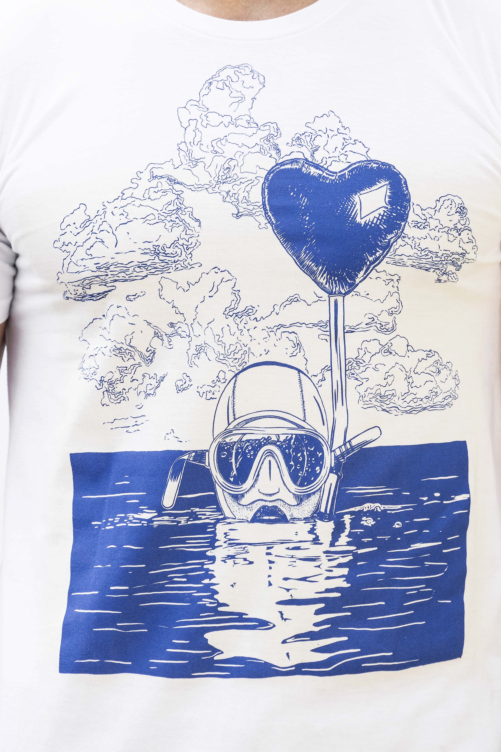 T-Shirt Querido Buceo Blanc t-shirts pour homme unis ou imprimés en coton agréable à porter