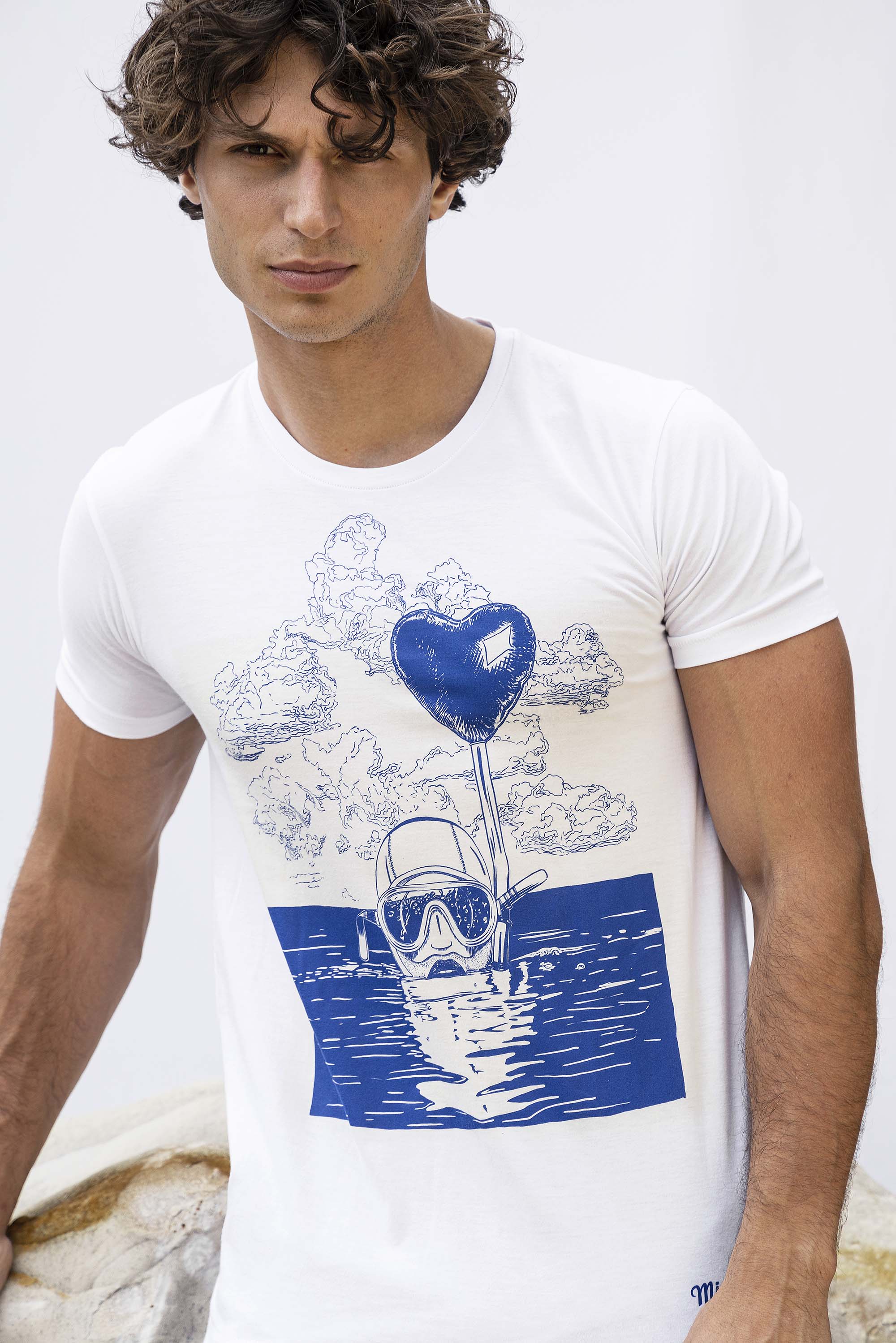 T-Shirt Querido Buceo Blanc jouer la carte de l'originalité avec les t-shirts à message Misericordia