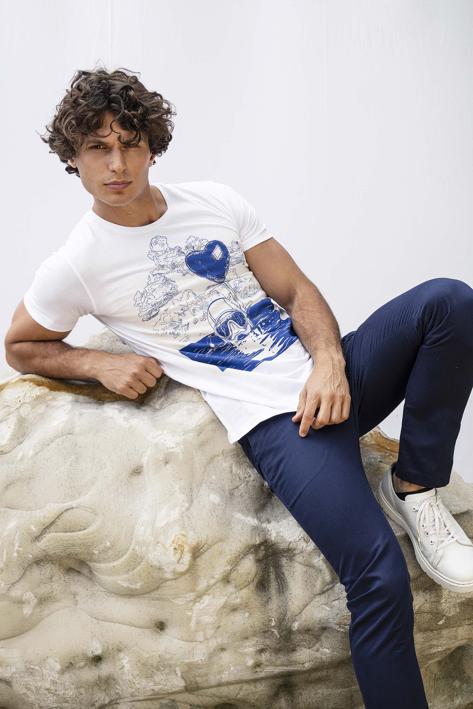 T-Shirt Querido Buceo Blanc t-shirts pour homme simples, polyvalents pour toutes les occasions