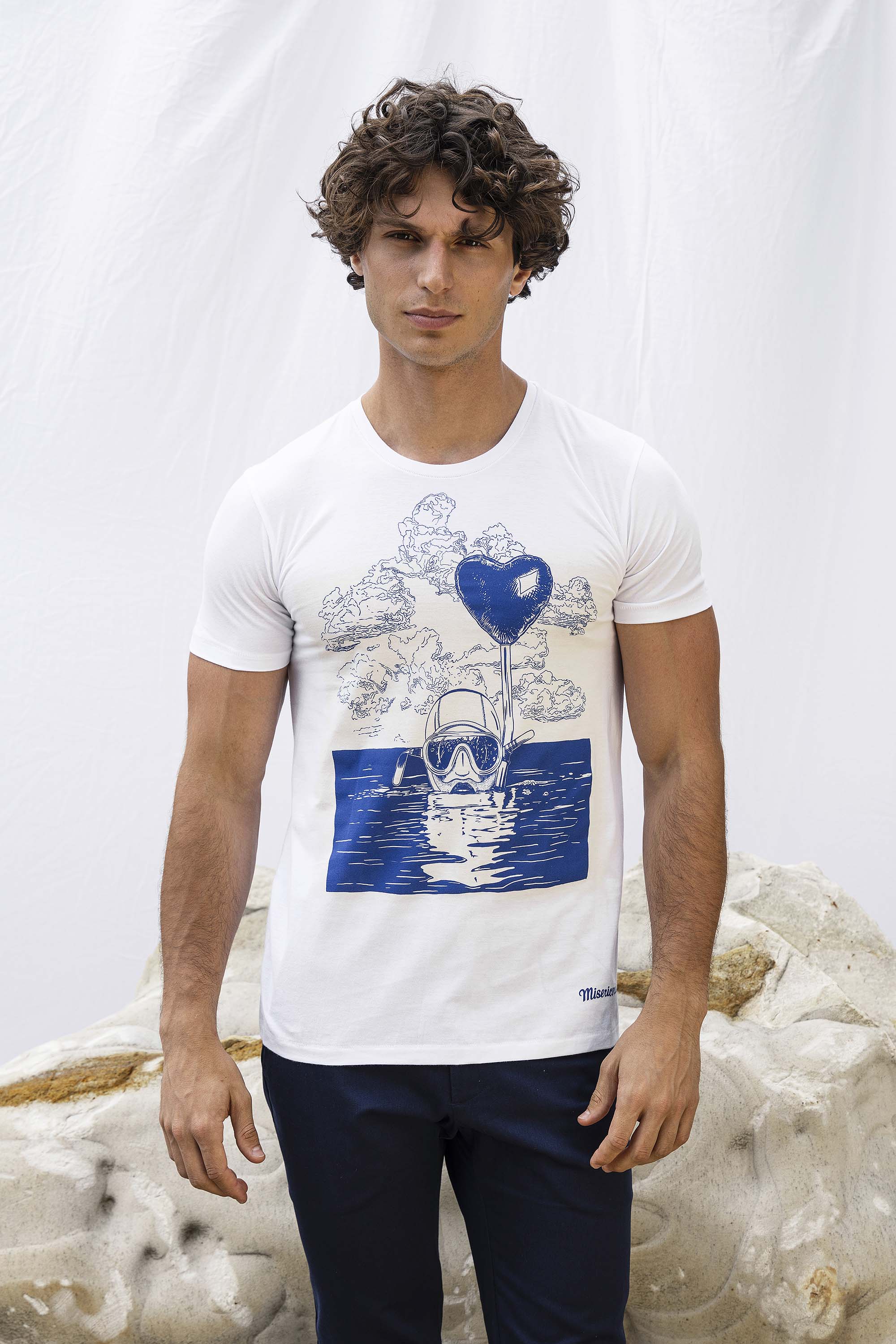 T-Shirt Querido Buceo Blanc jouer la carte de l'originalité avec les t-shirts à message Misericordia