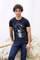 T-Shirt Querido Buceo Bleu Marine t-shirts pour homme unis ou imprimés en coton agréable à porter