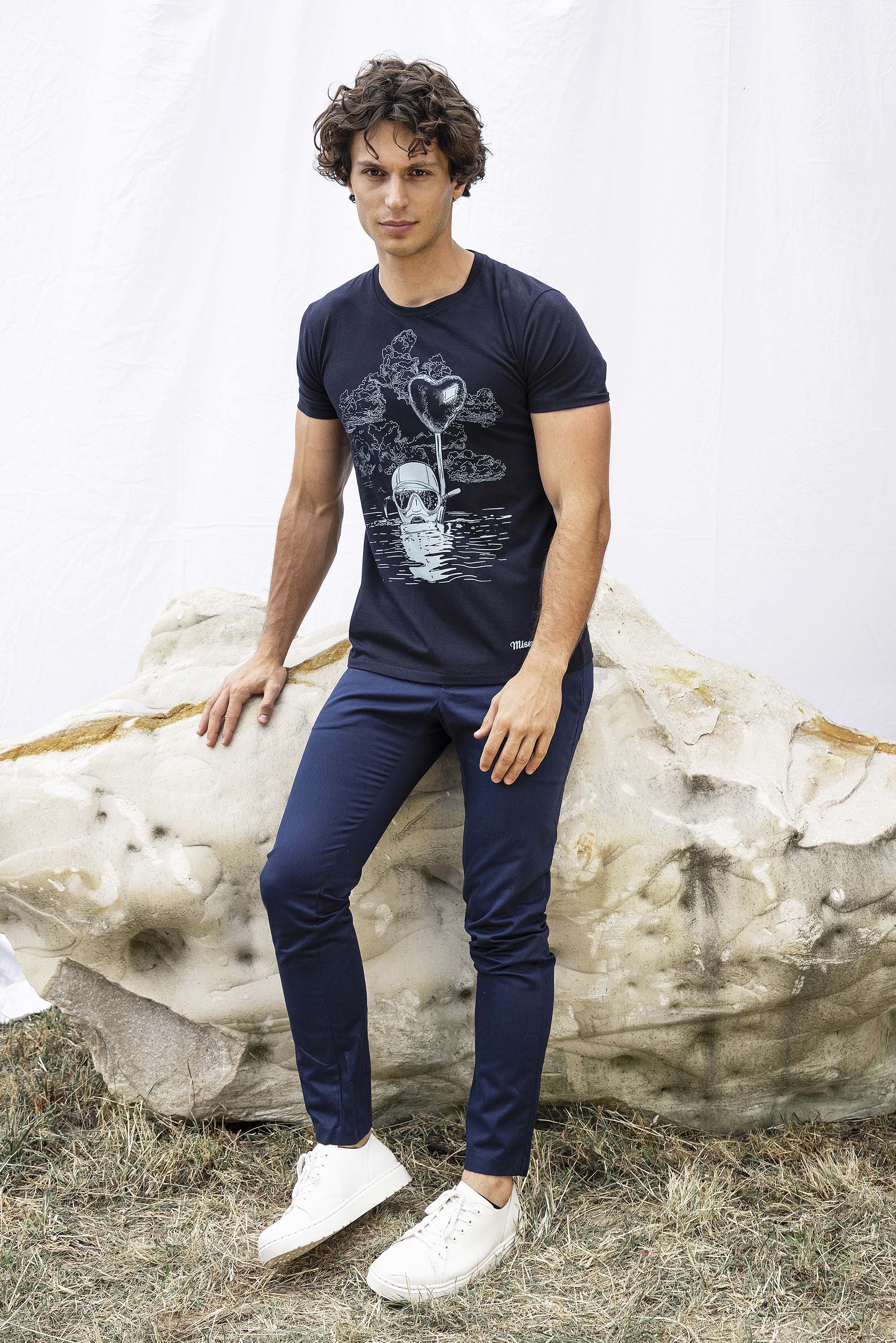 T-Shirt Querido Buceo Bleu Marine t-shirts pour homme simples, polyvalents pour toutes les occasions