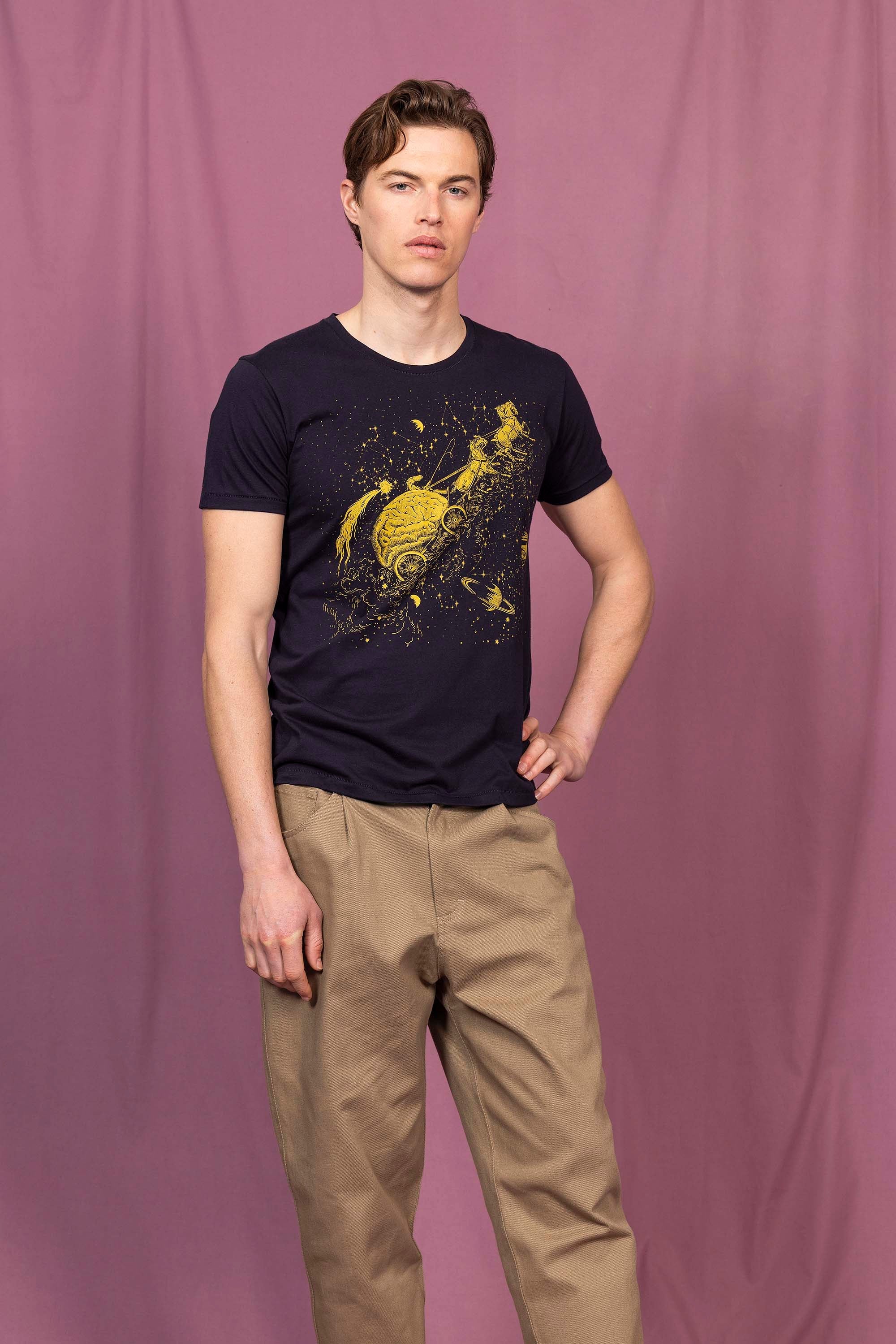 T-Shirt Querido Constelacion Bleu Marine modèles à logo et coupes actuelles, les t-shirts Misericordia pour homme à découvrir
