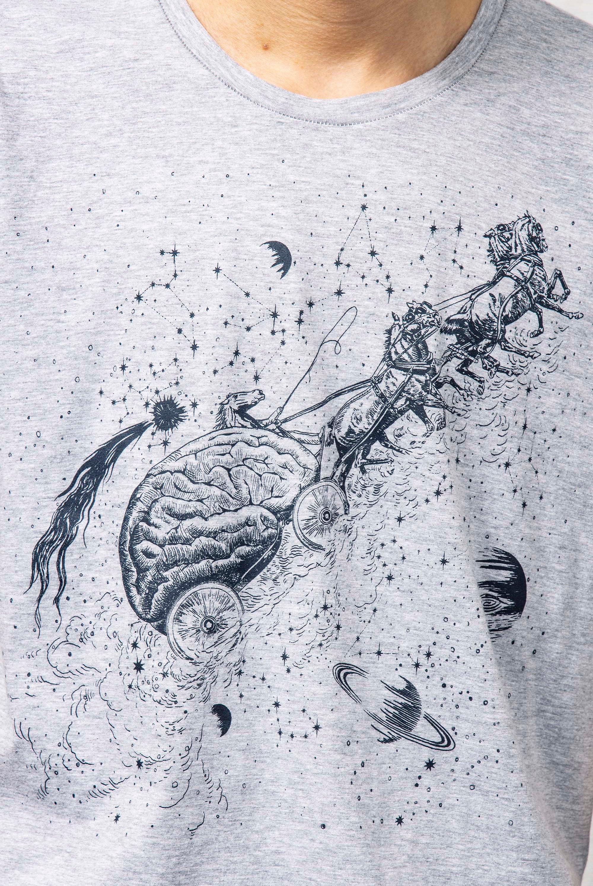 T-Shirt Querido Constelacion Gris t-shirts pour homme simples, polyvalents pour toutes les occasions